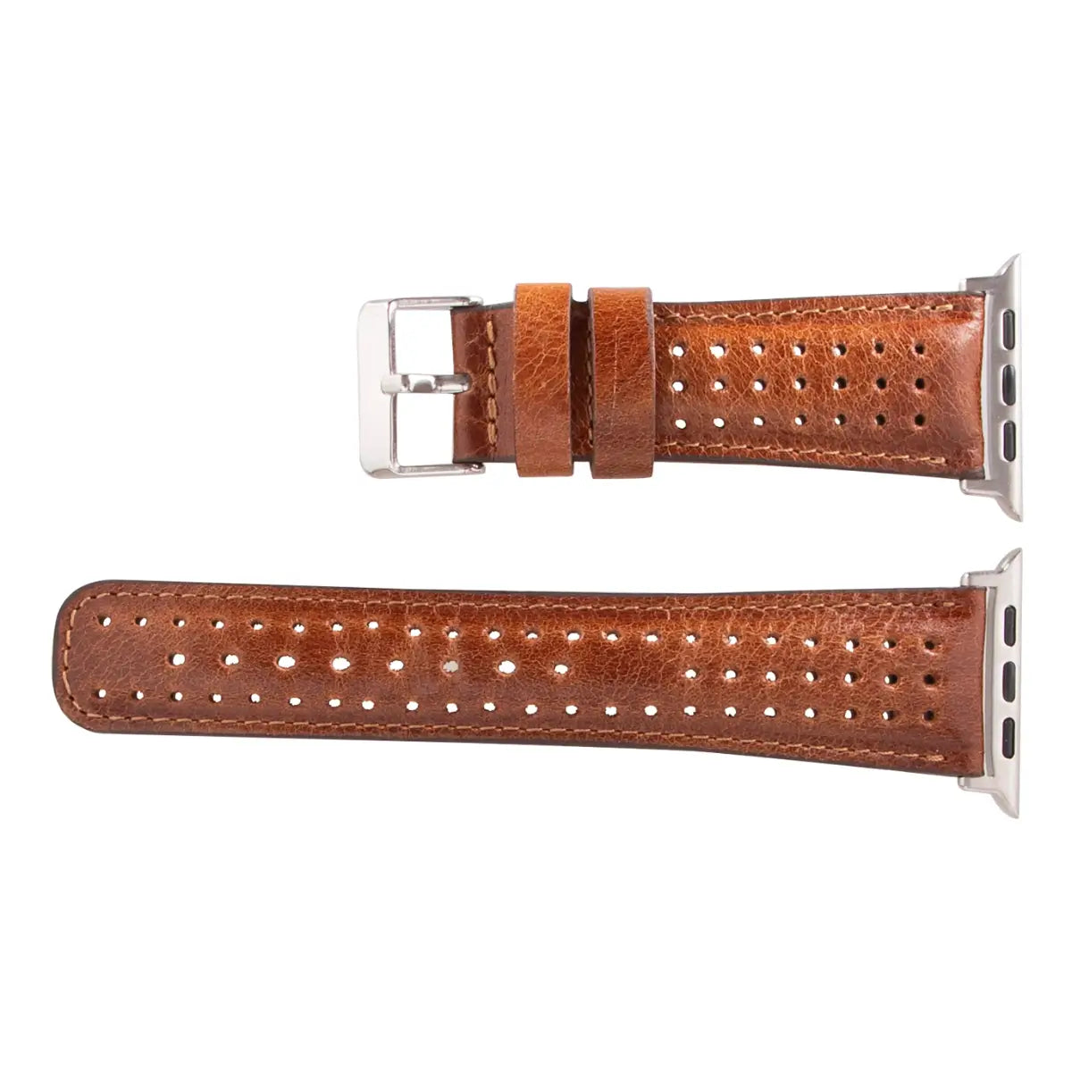 Premium Dark Brown Leather Rally Strap for Apple Watch - Durable & Stylish Replacement Band for Work, Gym & Everyday Wear