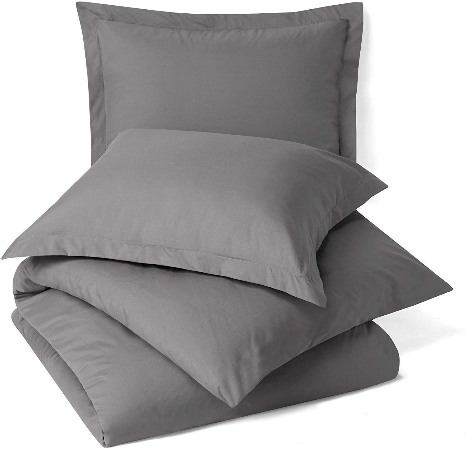 Premium 100% Egyptian Cotton 800 Thread Count 7-Piece Duvet Cover Set - 1 Duvet Cover, 1 Fitted Sheet, 1 Flat Sheet & 4 Pillow Shams (Oversized Queen, Elephant Grey) | Luxury Bedding for Master Bedroom, Guest Room & Hotel Style Decor