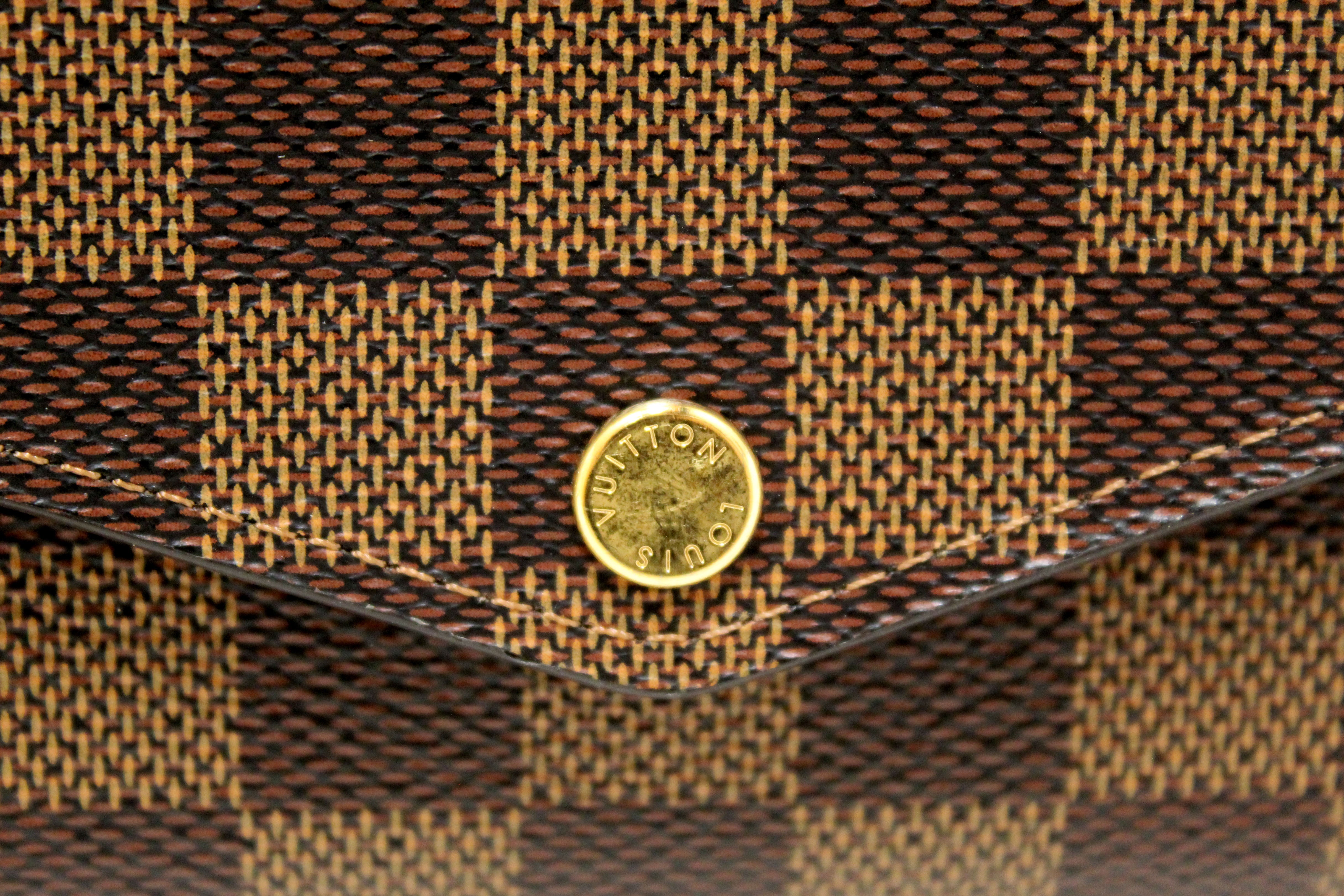 Authentic Louis Vuitton Damier Ebene Canvas Sarah Wallet - Luxury Women's Zip Around Wallet with Multiple Card Slots & Coin Pocket - Perfect for Everyday Use, Travel & Gift Giving