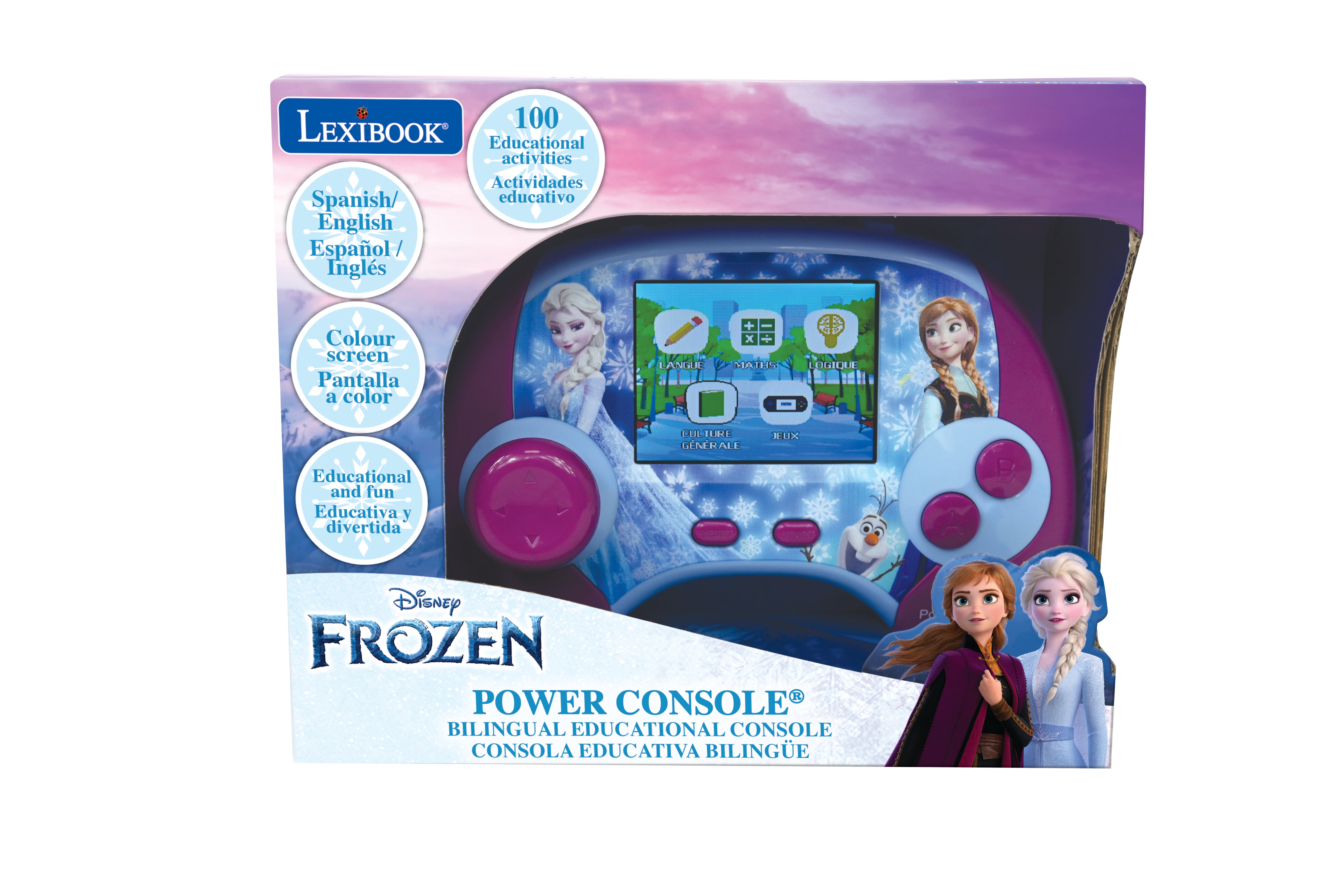 Disney Frozen Bilingual Learning Handheld Game Console - 100 Educational Activities for Kids | Perfect for Travel, Home Learning & Interactive Play