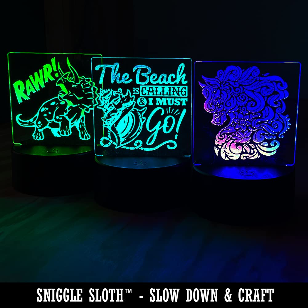 Sniggle Sloth Baby Dinosaur Hatching from Egg - 3D Illusion LED Night Light for Kids Room, Nursery Decor & Bedside Lamp - Perfect for Nighttime Comfort, Baby Showers & Dinosaur-Themed Bedrooms