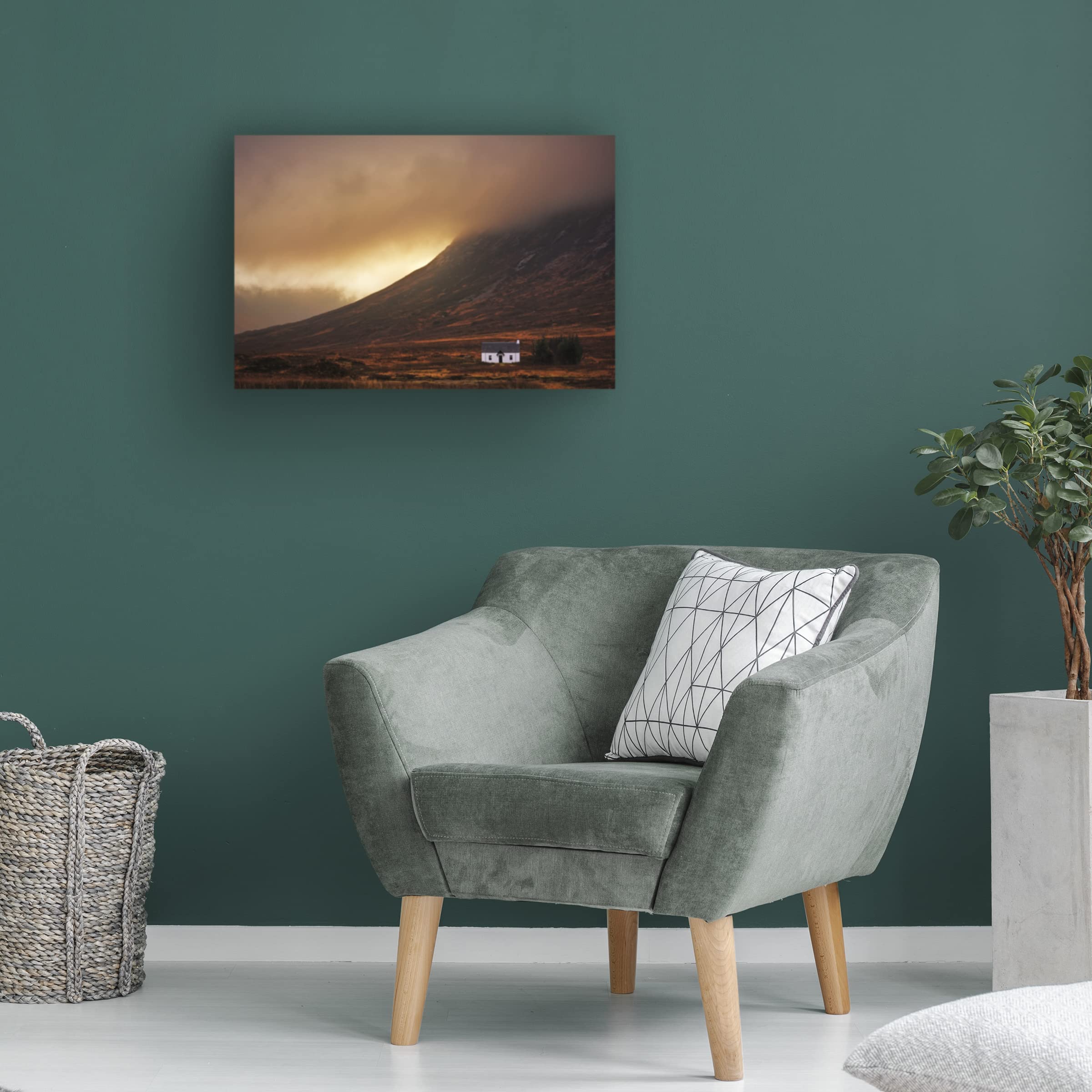 Trademark Fine Art 'Good Morning Glencoe' Canvas Wall Art Print by Milos Lach - Scottish Highland Landscape Painting for Living Room, Bedroom & Office Decor