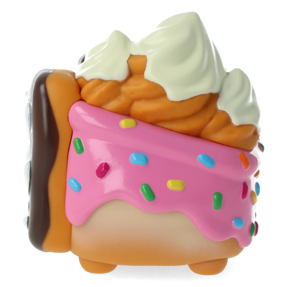 Dumpster Fire Donut Pink Vinyl Figure - Cute Kawaii Collectible Toy for Desk Decor, Gift for Donut Lovers, Office & Home Display
