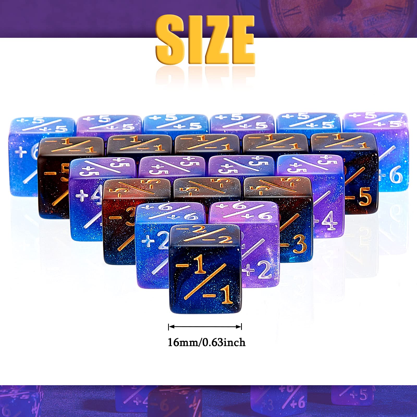 Sumind 24-Piece MTG Dice Set - Magic The Gathering Life Counters, D6 Tokens & Loyalty Counters for CCG Card Games - Perfect for MTG Tournaments, Commander Games & Tabletop RPG Accessories