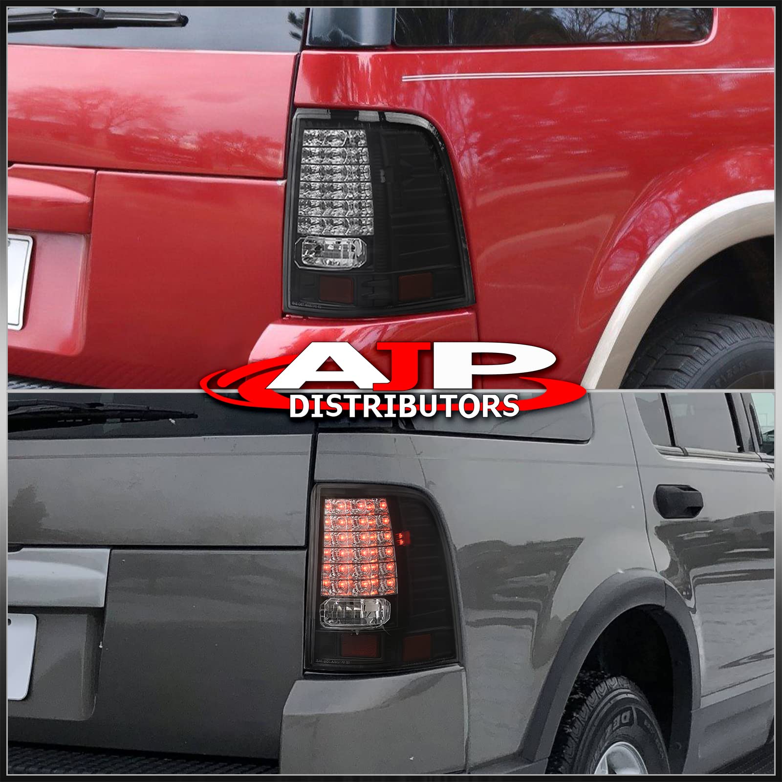 Ford Explorer Rear LED Tail Lights Replacement Pair - Left & Right Driver Passenger Side (Black) | Durable & Bright for Enhanced Nighttime Safety & Style