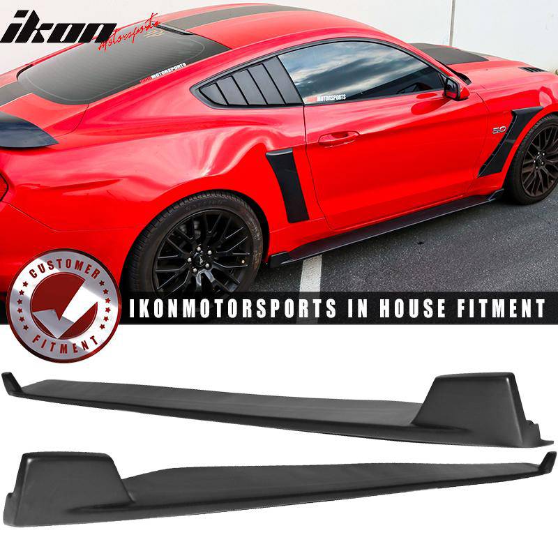 2015-2024 Ford Mustang 2 Fin Style Side Skirt Rocker Panel Extension - Aerodynamic Body Kit Upgrade for Enhanced Style & Performance - Perfect for Street Racing & Car Shows