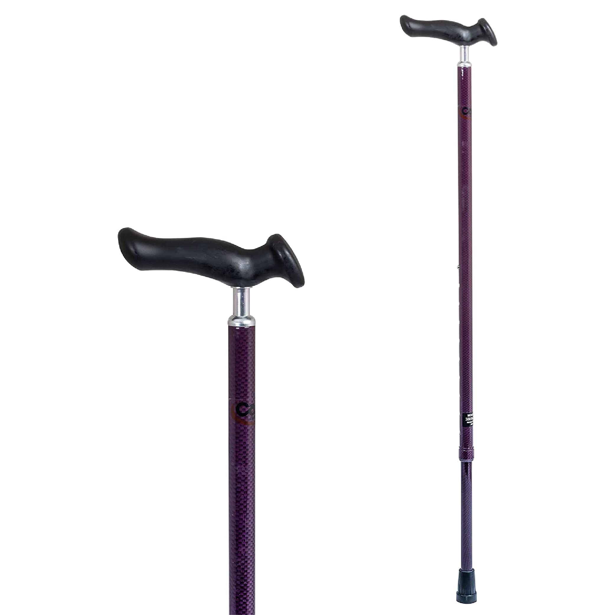 Carex Comfort Walking Cane with Ergonomic Grip - Lightweight Adjustable Cane for Seniors & Adults - Berry Color (FGA51200) - Ideal for Daily Mobility Support, Injury Recovery & Arthritis Relief