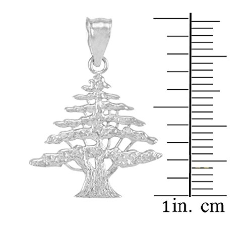 14k White Gold Cedar Tree Charm Pendant Necklace for Women - Elegant Nature-Inspired Jewelry Gift for Christmas, Anniversary & Special Occasions