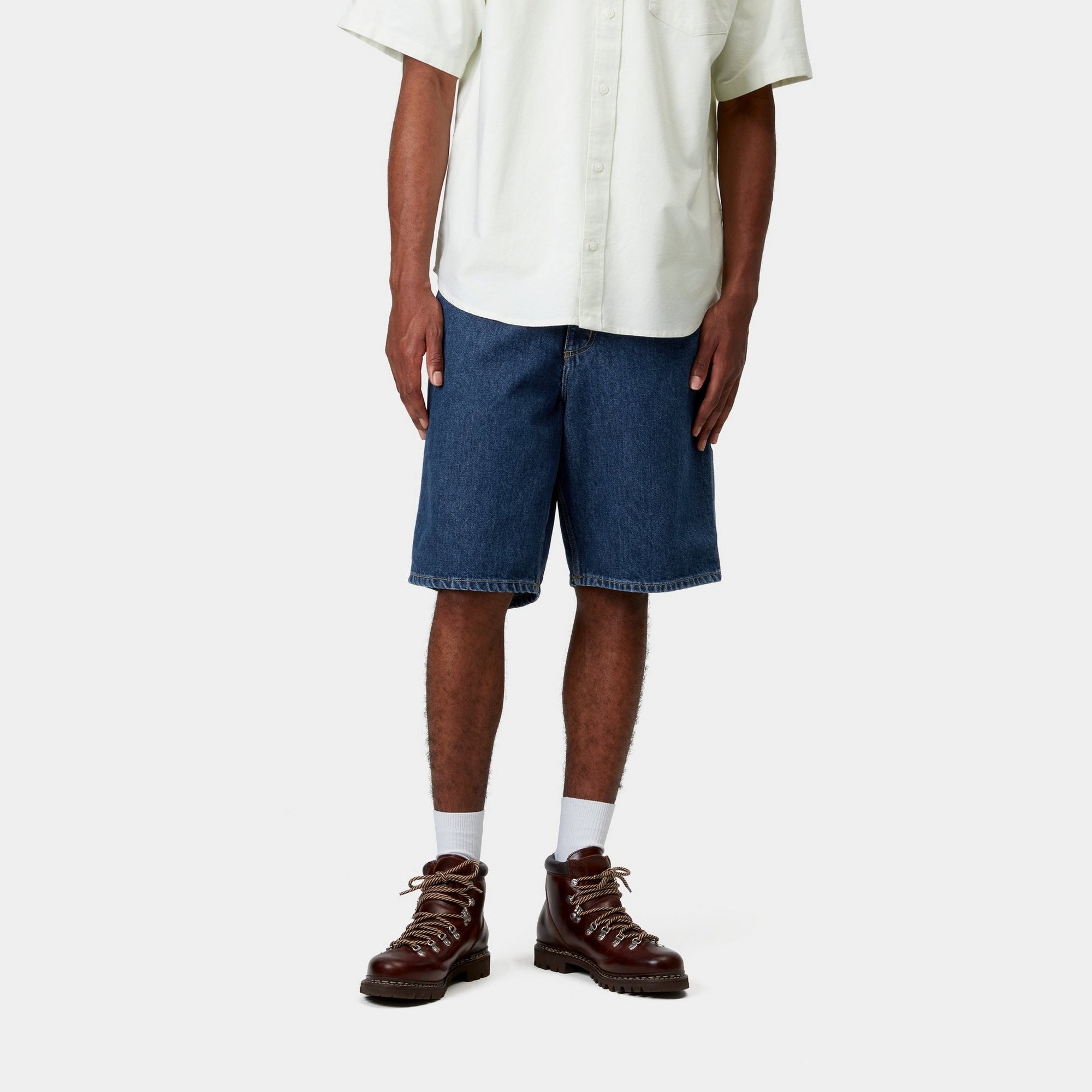 Single Knee Short Denim Jeans | Blue Stone Washed | Casual Wear for Men & Women | Perfect for Summer Outings & Beach Trips