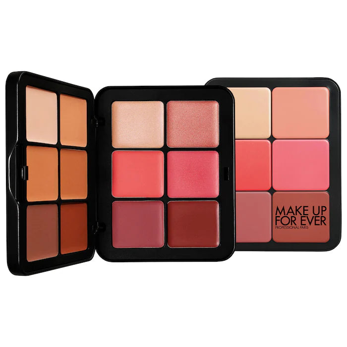 HD SKIN FACE ESSENTIALS PALETTE 4-in-1 (Foundation + Contour + Highlighter + Cream Blush) - Make Up For Ever Professional Makeup Kit for Flawless Skin, Perfect for Daily Makeup & Special Occasions