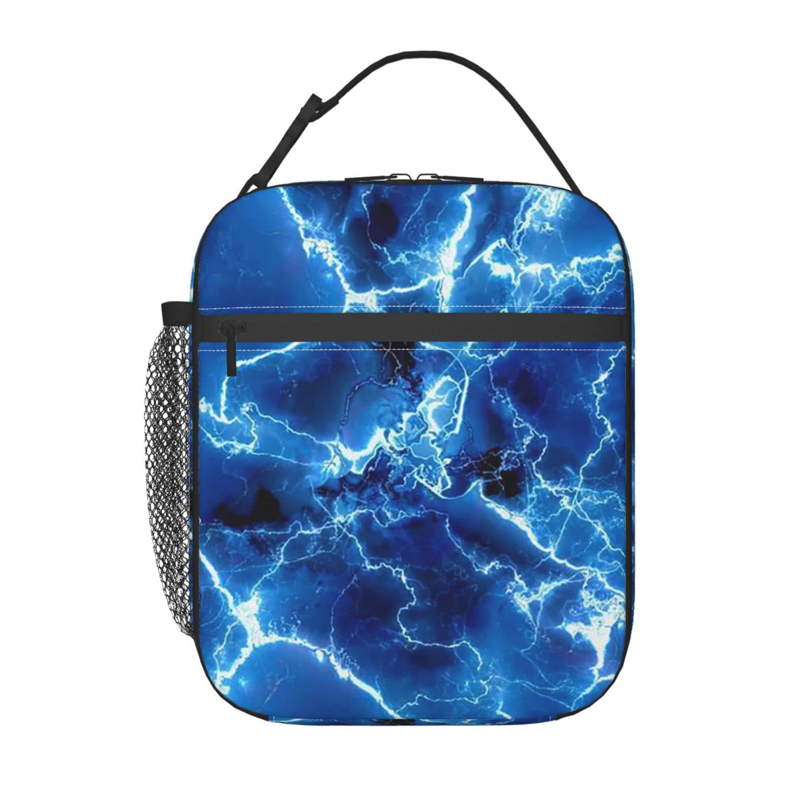 Lightning Blue Insulated Lunch Box for Kids & Women - Reusable Tote Lunch Bag for School, Work & Picnics - BPA-Free Leak-Proof Food Container