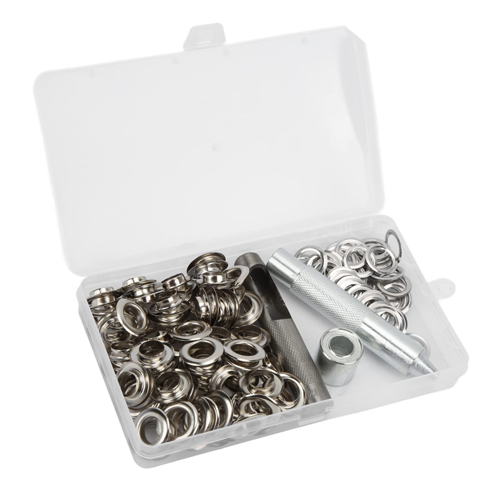 Zerodis 12mm Grommet Tool Kit for Clothing & Shoes - 100 Sets with Storage Box - DIY Grommet Setting & Installation Tool for Belts, Bags, and Leather Crafts