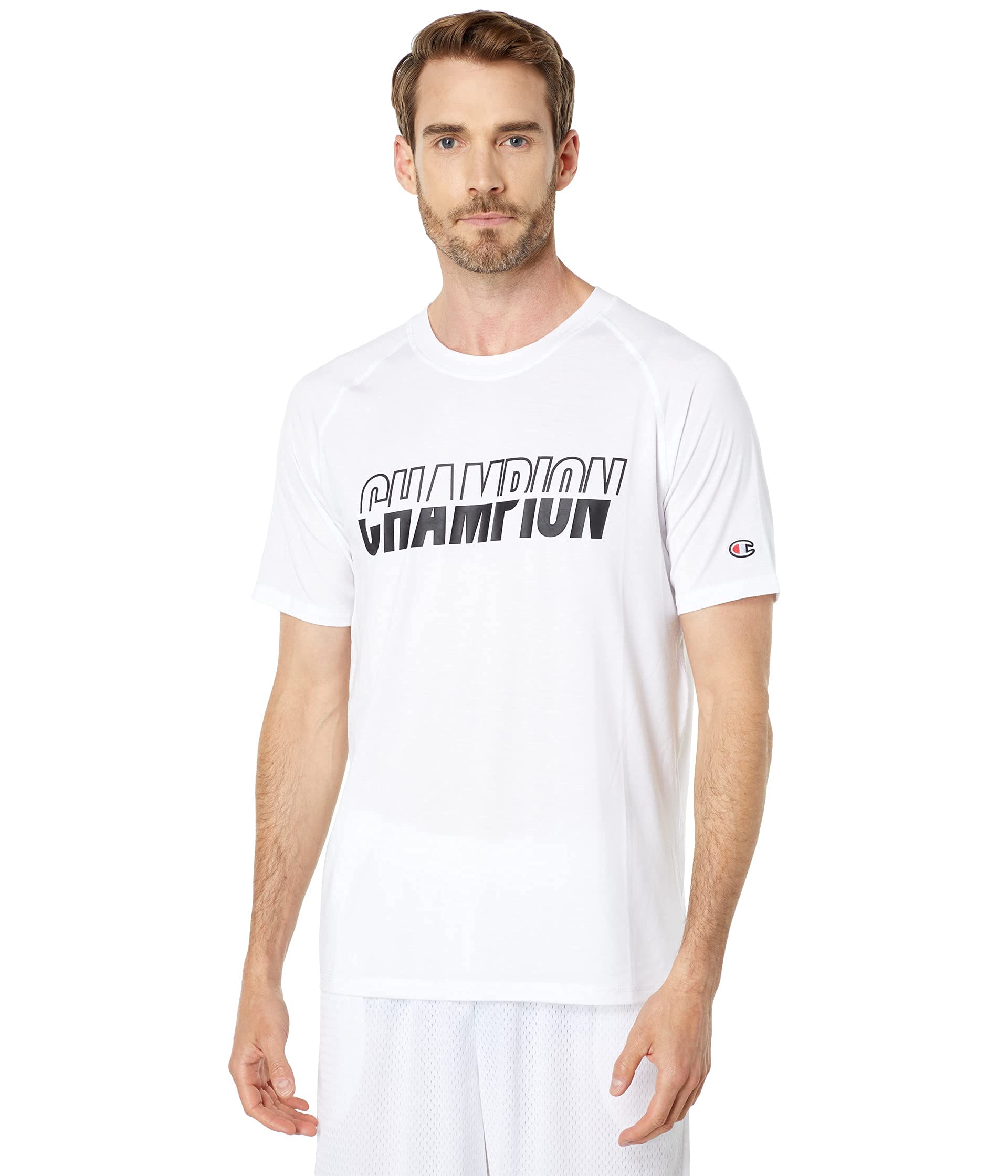 Champion Raglan Crewneck Breathable Sports T-Shirt for Men - Moisture-Wicking Activewear for Gym, Running & Workouts | Comfortable Athletic Tee for Training & Casual Wear