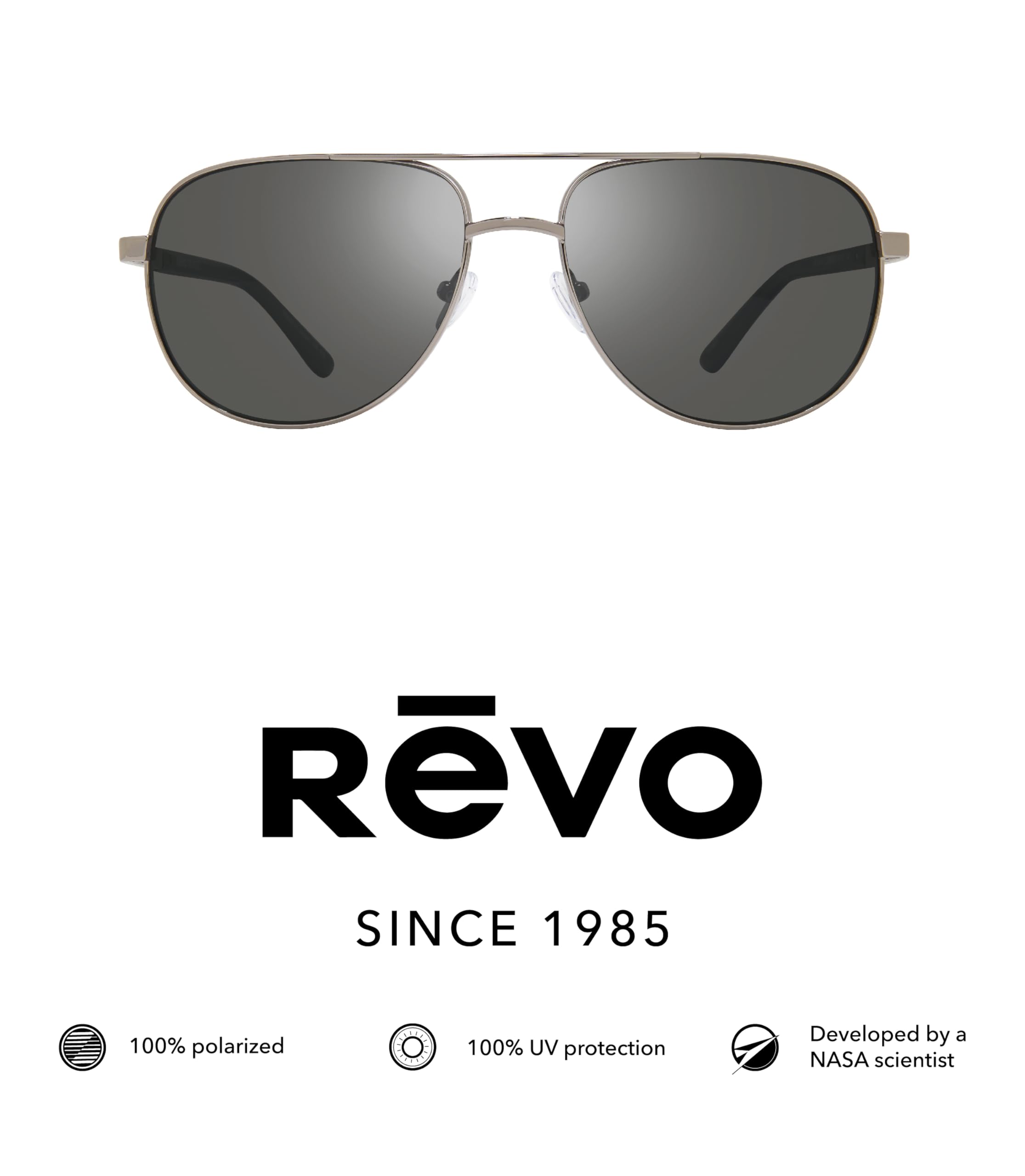 Revo Sunglasses Arthur - Polarized Crystal Glass Lens, Metal Aviator Frame Sunglasses for Men & Women - UV Protection, Stylish & Durable for Driving, Outdoor Sports & Fashion