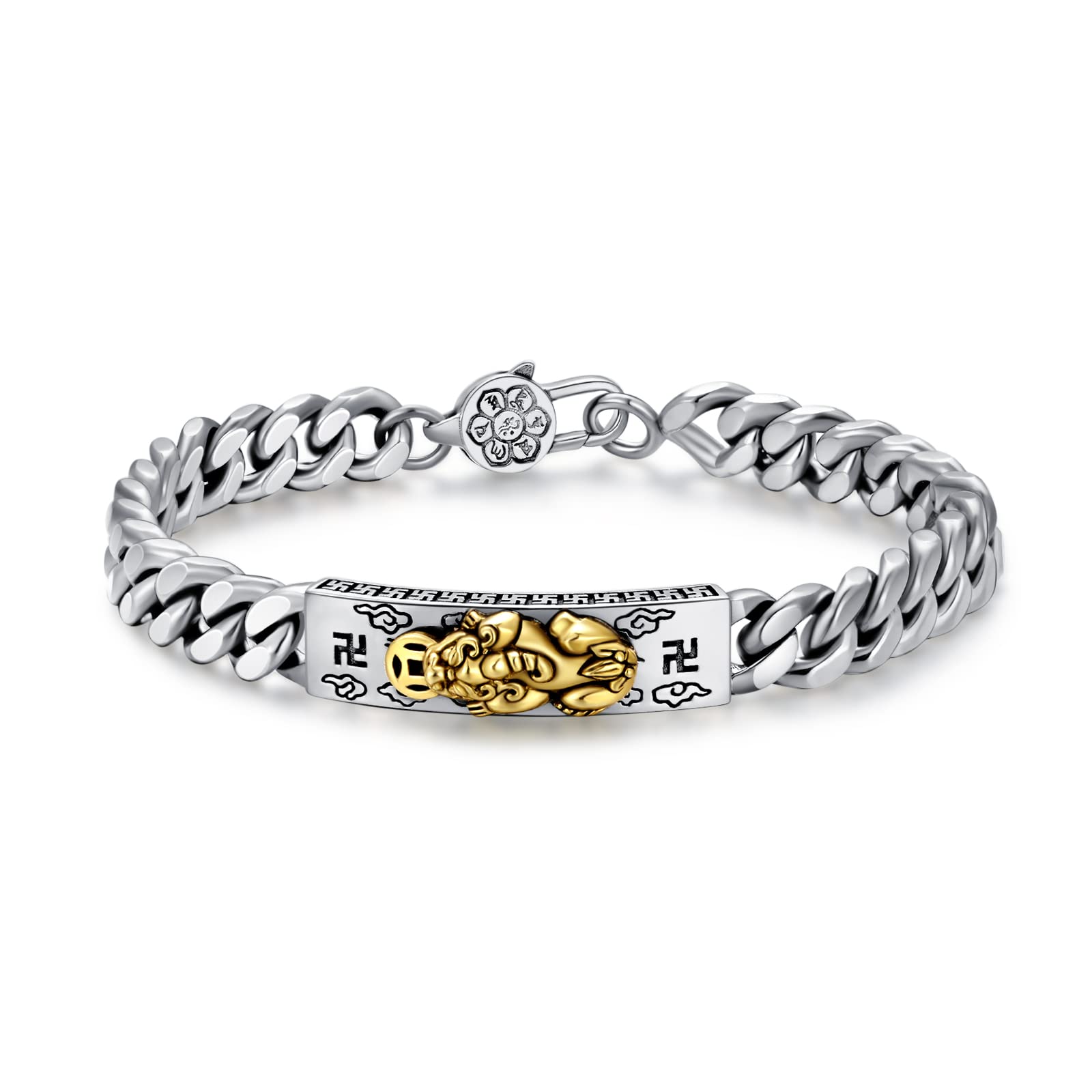 CEKAMA 925 Sterling Silver Bracelet for Men & Boys - Heavy Rope Cuban Curb Wheat Rolo Chain Bracelet with Vintage Texture - Adjustable 7.5-8 Inches - Perfect Jewelry Gift for Him, Dad, Son, Boyfriend (Ideal for Casual Wear, Parties & Special Occasions)