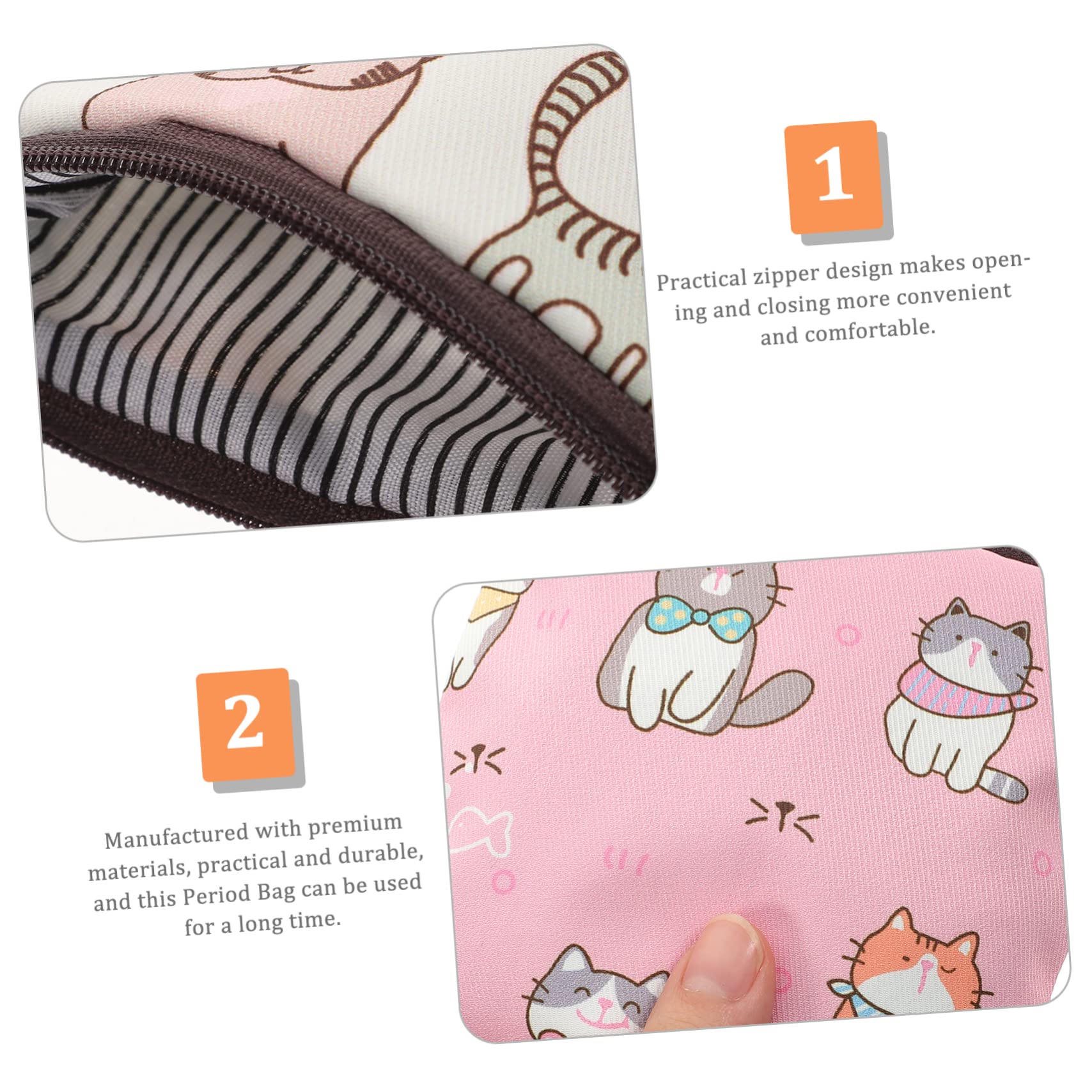 Cabilock 2-Pack Sanitary Napkin Storage Bags - Waterproof Hygiene Pouch for Menstrual Pads, Coins & Essentials | Compact Travel Organizer for School, Gym, Office & Outdoor Activities | Korean Style Polyester Pouch