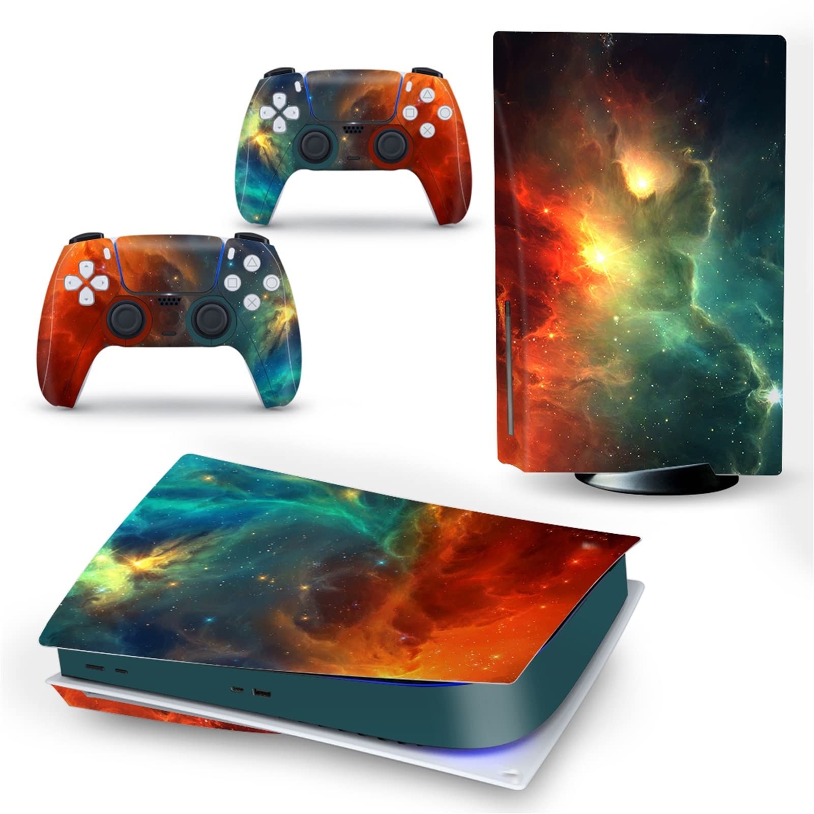 LEEWEE Anime Vinyl Skin Wrap for PS5 Disk Edition Console & 2 Controllers - Bubble-Free, Durable, Scratch-Resistant Sticker Decal (08743) - Perfect for Gaming Setup, Personalization & Protection