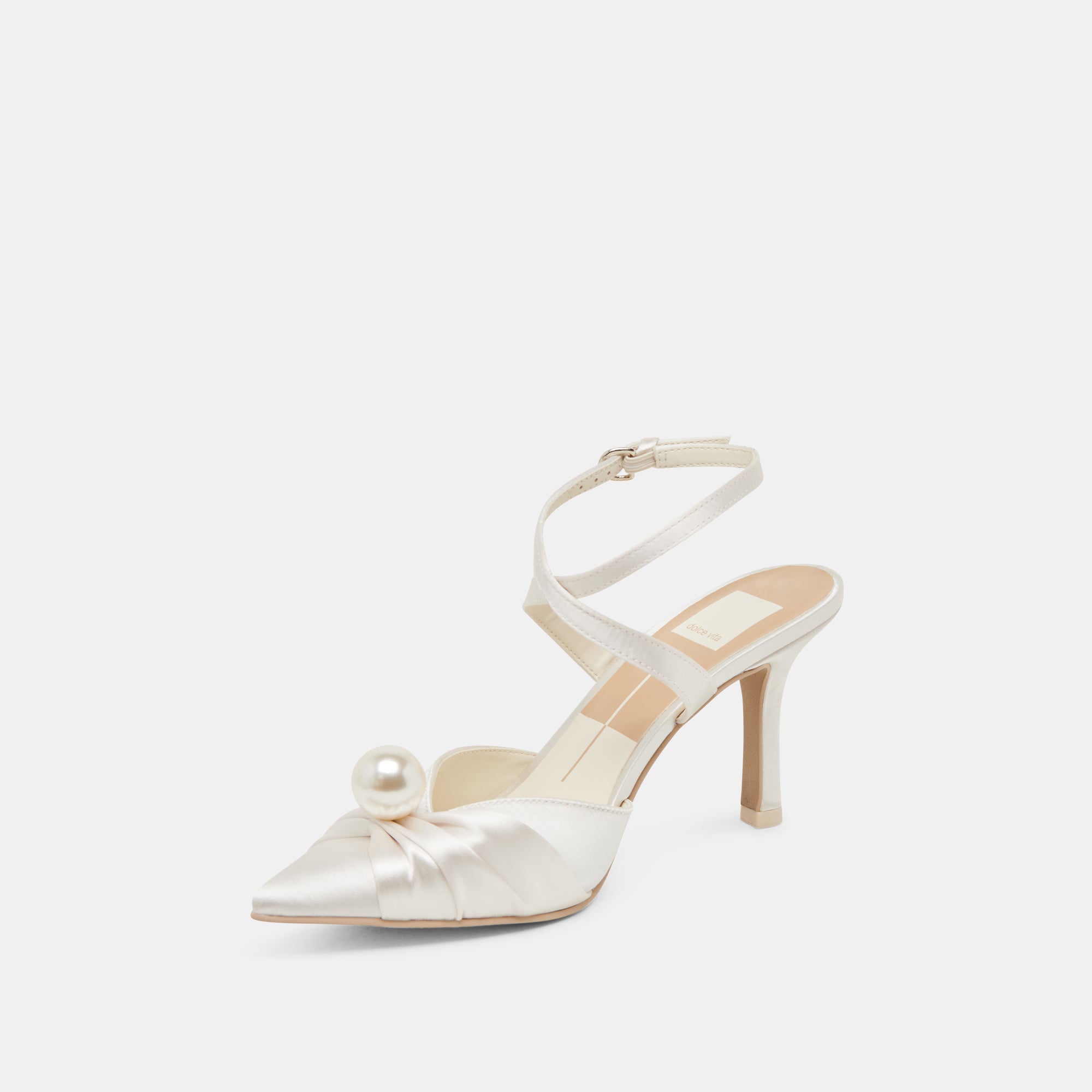 KAYSEY Women's Vanilla Satin High Heels - Elegant Pointed Toe Pumps for Weddings, Parties & Evening Events