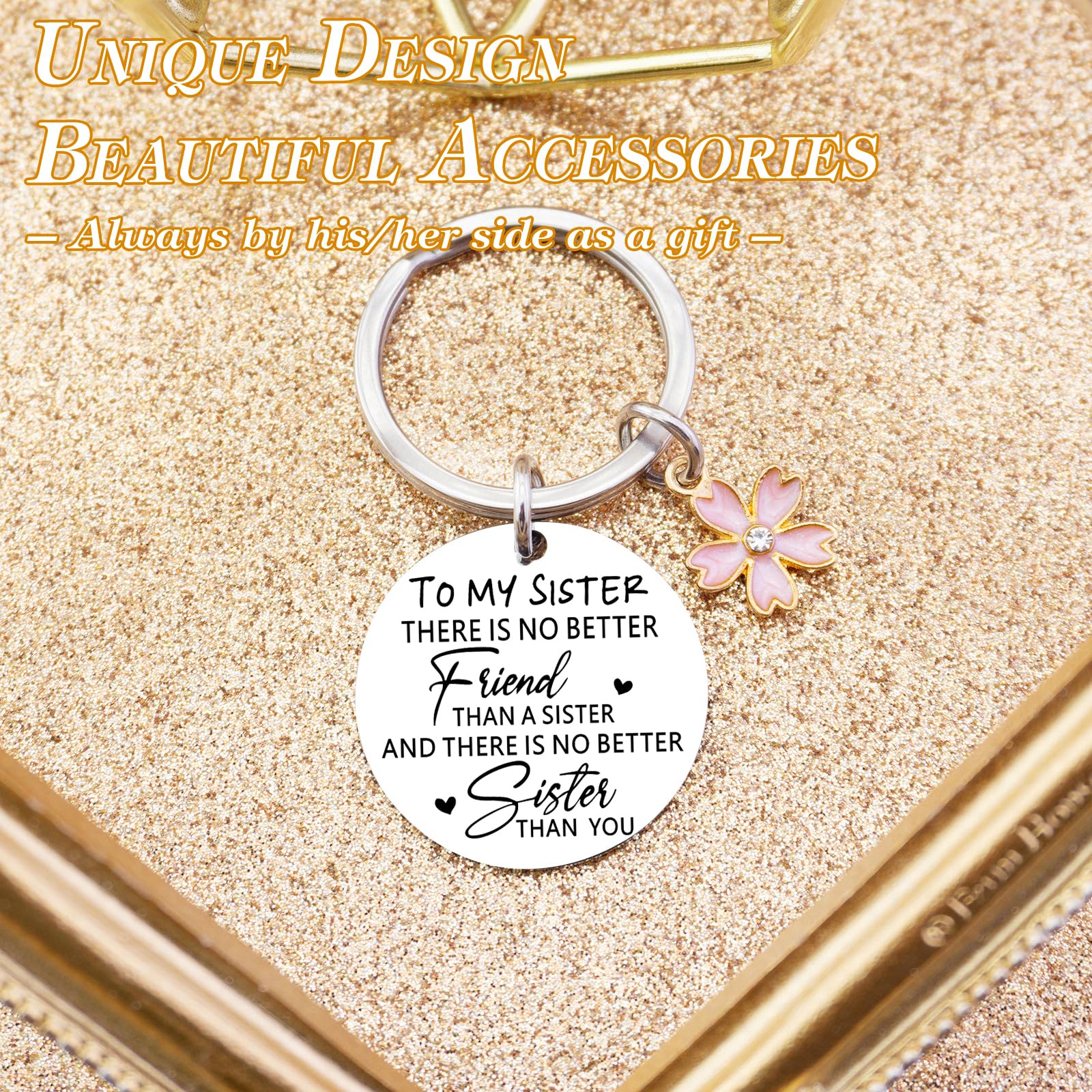 ibiwe Best Sister Ever Heart Keychain - Thoughtful Gifts for Sisters, Friends & Besties | Birthday, Graduation & Special Occasion Presents | Cute Soulmate Key Chain for Women & Girls | Perfect for Sisterhood Celebrations, Friendship Tokens & Everyday Carry