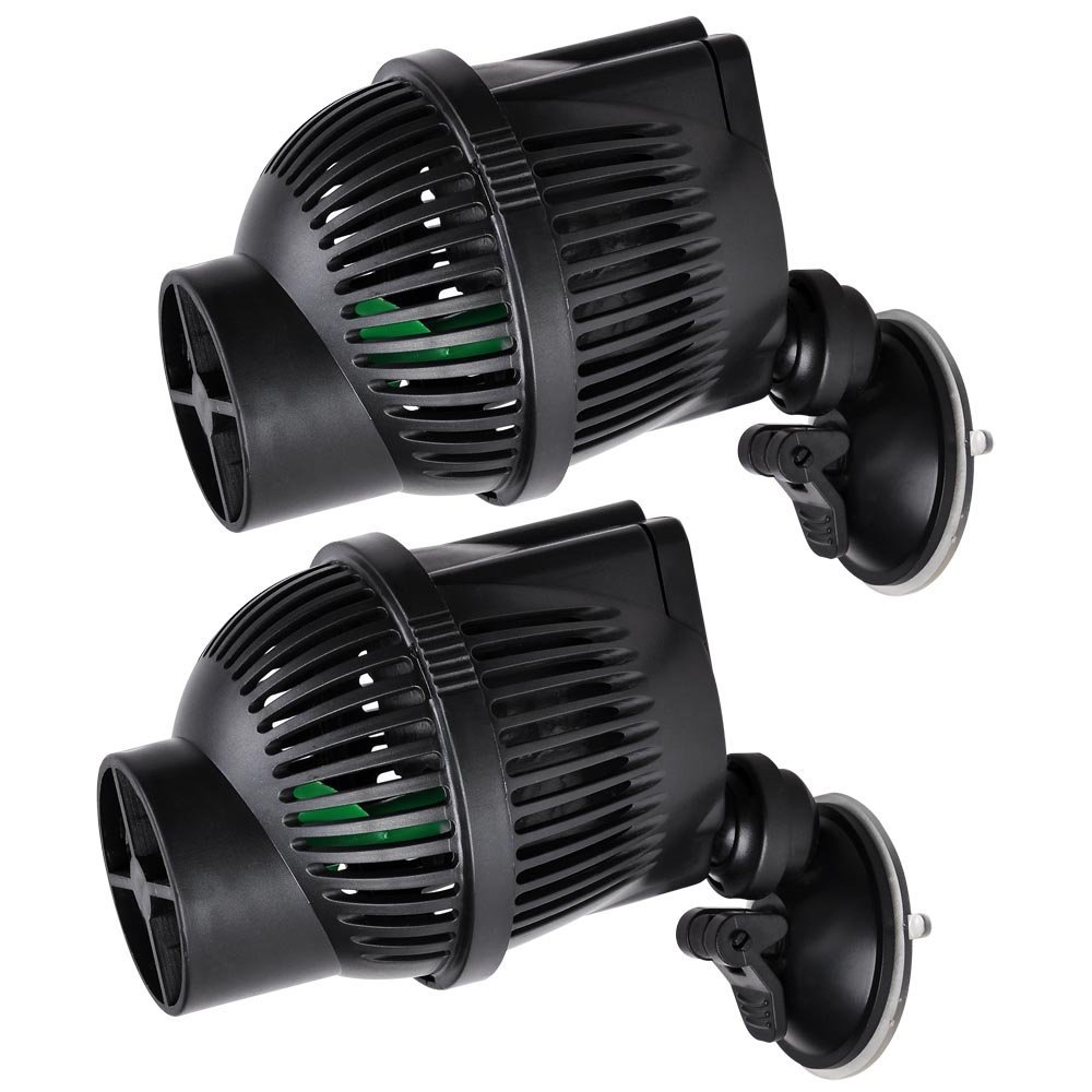 SunSun 2 Pack 1300 GPH Aquarium Circulation Pump - Wave Maker for Reef Tanks & Saltwater Aquariums - Powerful Water Flow with Suction Cup Mount - Ideal for Marine Life, Coral Growth & Water Circulation