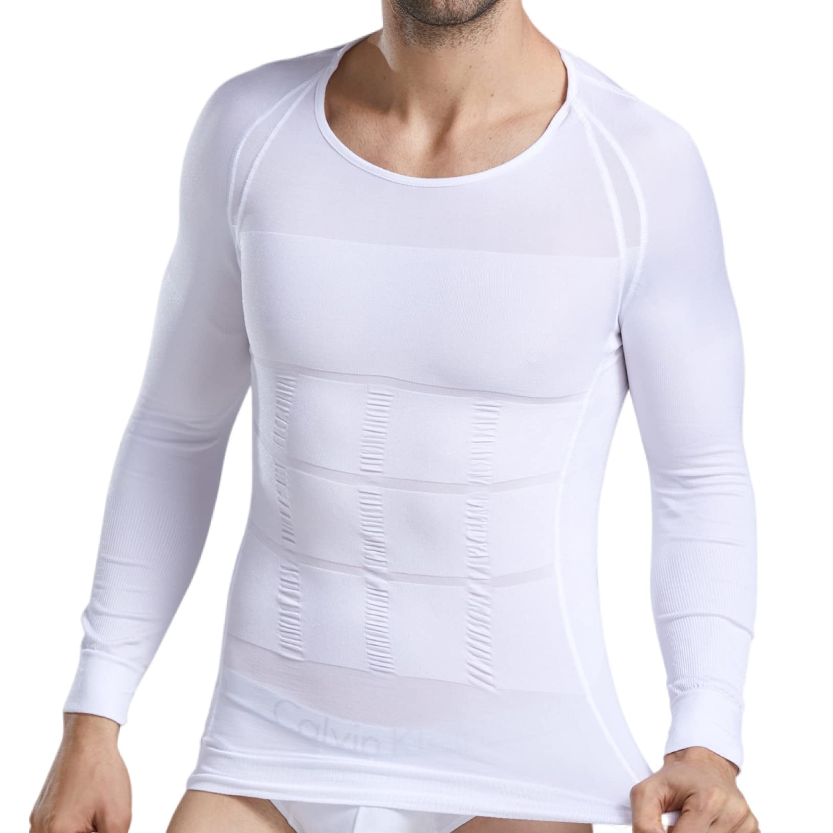EBRICON Men's Body Shaper Shirt - Long Sleeve Compression Corset Top for Fat Burning, Abdomen & Chest Slimming - Weight Loss Vest for Workout, Gym & Everyday Wear