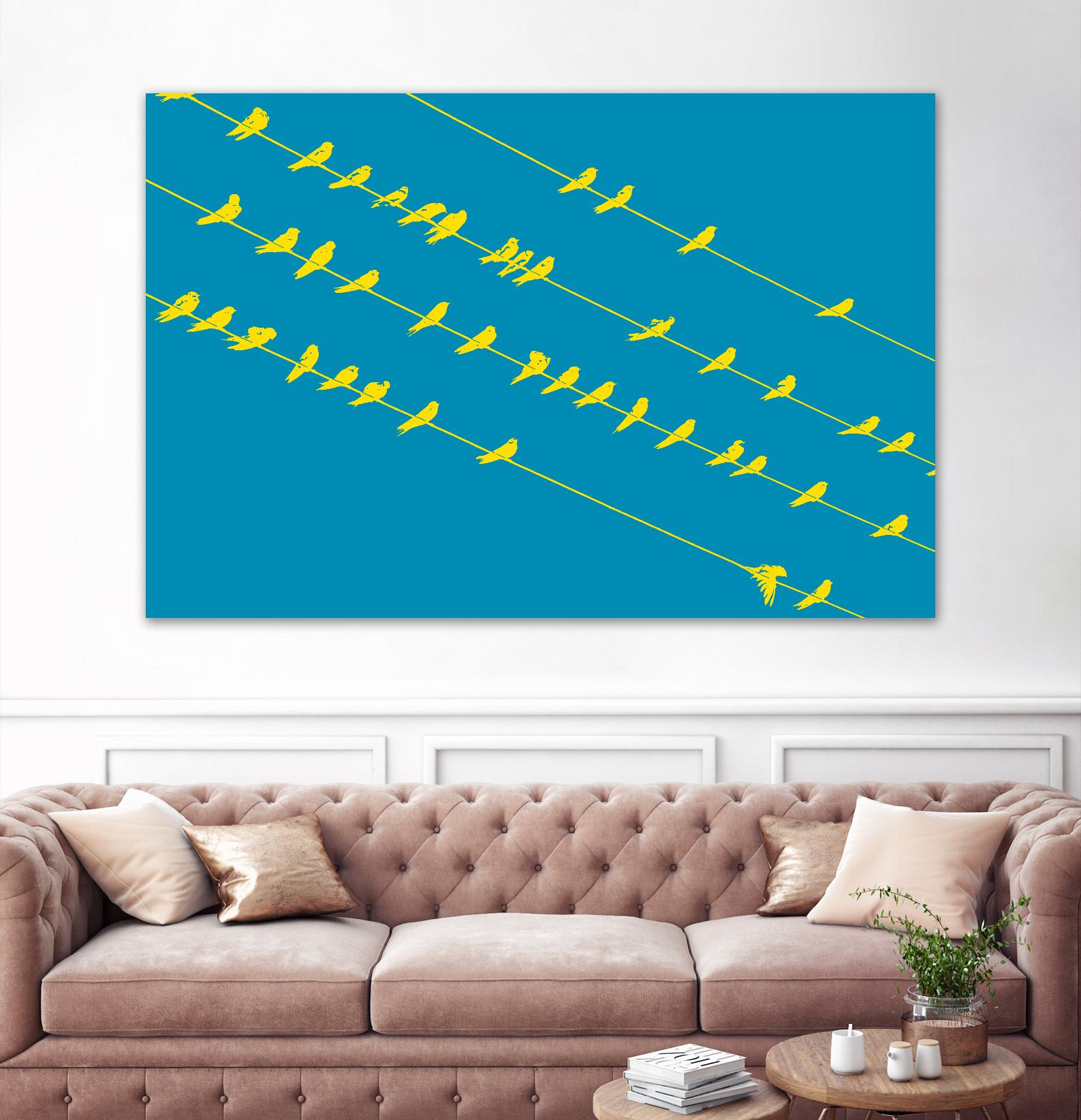 Birds on Wires - Decorative Wall Art for Home & Office - Perfect for Living Room, Bedroom, and Workspace Decor