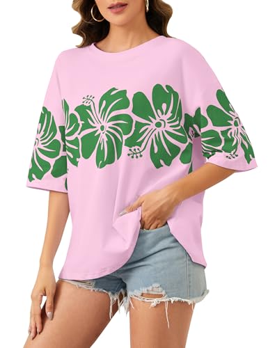 Green Hibiscus in Pink