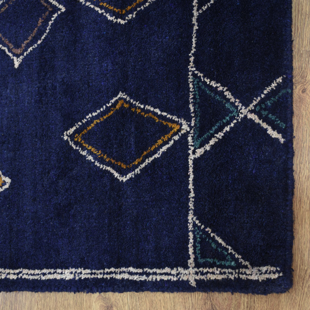 Handmade Quad Hand Knotted Wool Rug - Premium Bohemian Style Area Rug for Living Room, Bedroom & Dining Room Decor