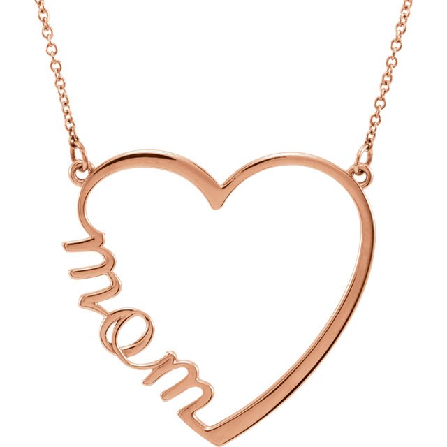 14K Gold Mom Heart Necklace - Elegant Jewelry Gift for Mother's Day, Birthday & Anniversary - Perfect for Everyday Wear & Special Occasions