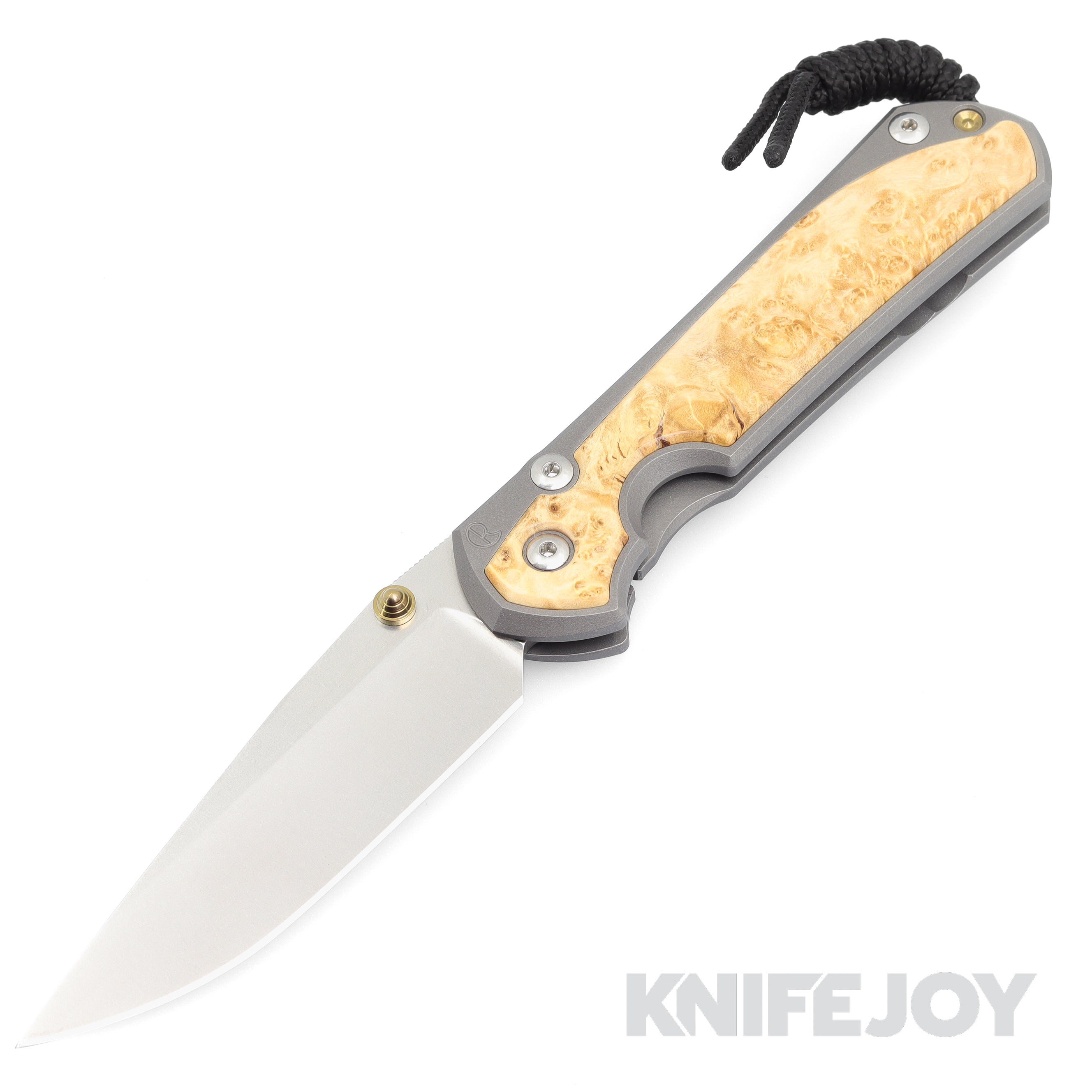 Chris Reeve Knives Large Sebenza 31 Magnacut Drop Point Folding Knife with Box Elder Wood Inlay - Premium EDC Pocket Knife for Outdoor, Camping & Everyday Carry