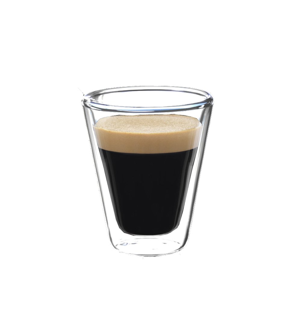 Premium Set of 2 Caffeino Luigi Bormioli 85ml Espresso Cups - Durable Glass Coffee Cups for Home, Cafe & Restaurant Use