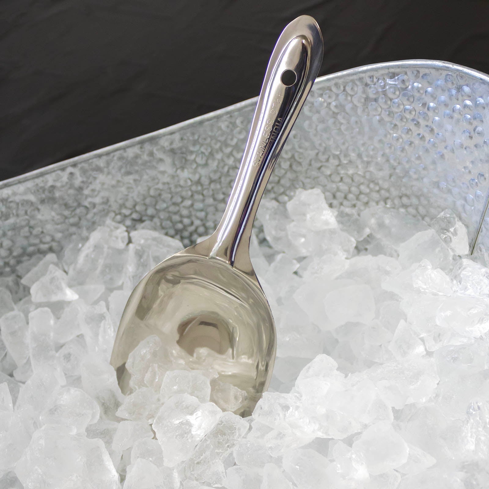 BarConic® Flat Bottom Ice Scoop - Stainless Steel with Multiple Size Options - Perfect for Bars, Restaurants, and Home Use