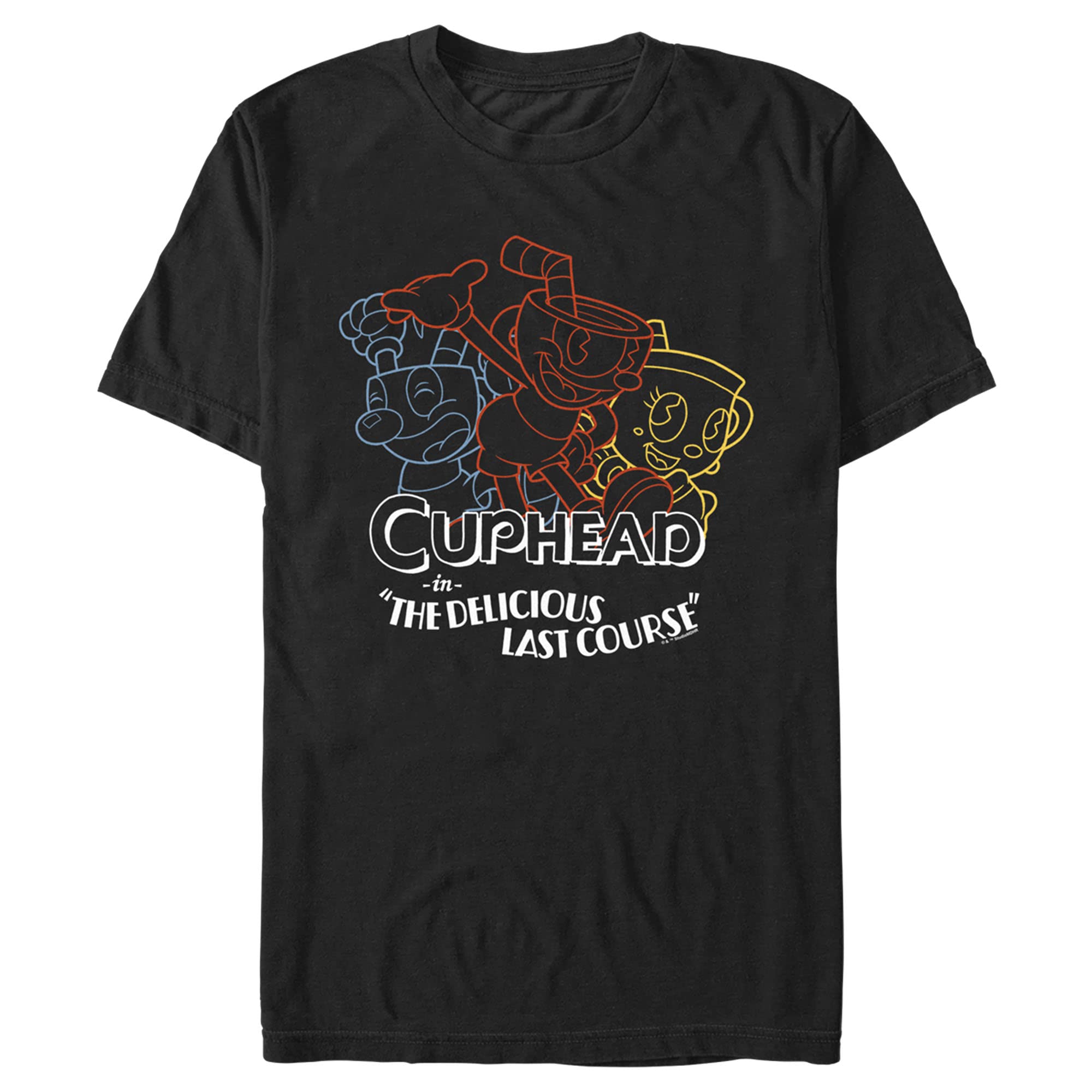 Men's Cuphead The Delicious Last Course Graphic T-Shirt - Vintage Gaming Tee for Fans - Casual Wear & Cosplay Outfit