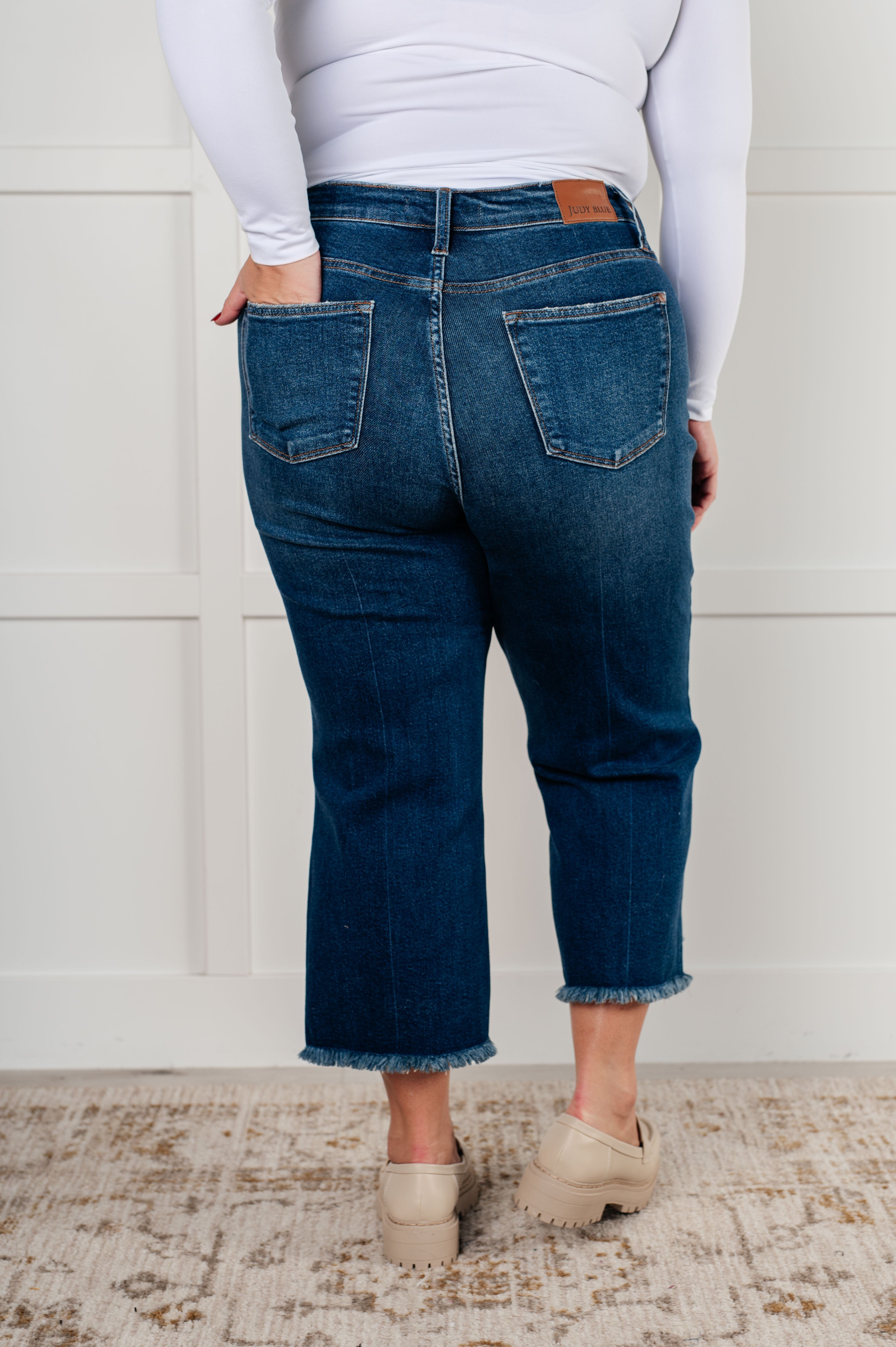 Janice Women's High Rise Button Fly Wide Leg Crop Jeans - Stylish & Comfortable Denim Pants for Casual Outfits, Workwear & Everyday Fashion