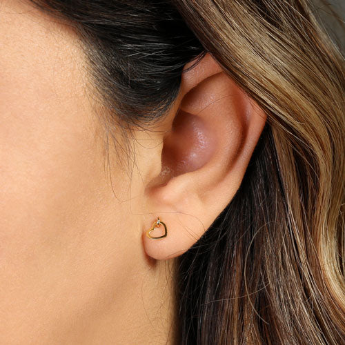 14K Yellow Gold Heart Dangle Earrings for Women - Elegant Valentine's Day Gift, Anniversary Jewelry - Perfect for Date Night, Weddings & Special Occasions