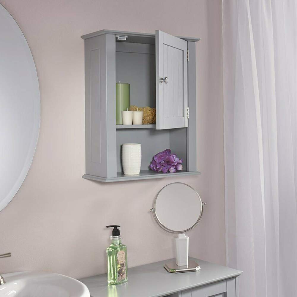 Grey Wooden Medicine Cabinet Organizer - 20.47