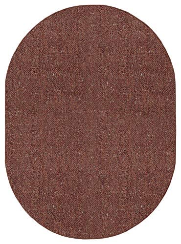 Broadway Collection Pet Friendly Indoor Outdoor Area Rug - 6' x 9' Oval Rust Color | Perfect for Living Room, Patio & Pet-Friendly Spaces
