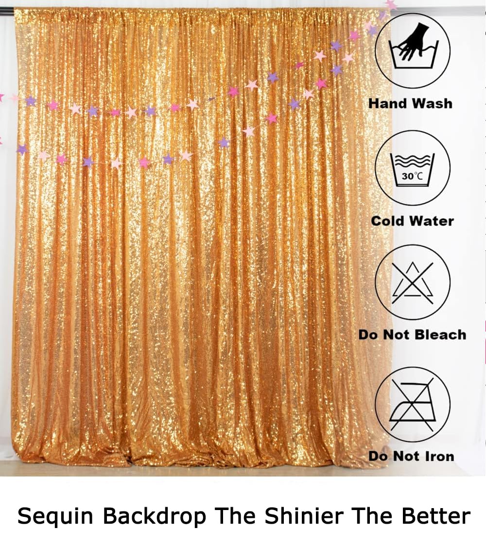 ShiDianYi 7x7FT Gold Shimmer Sequin Fabric Photography Backdrop - Premium Photo Studio Background for Wedding, Birthday, Fashion Shoot & YouTube Videos