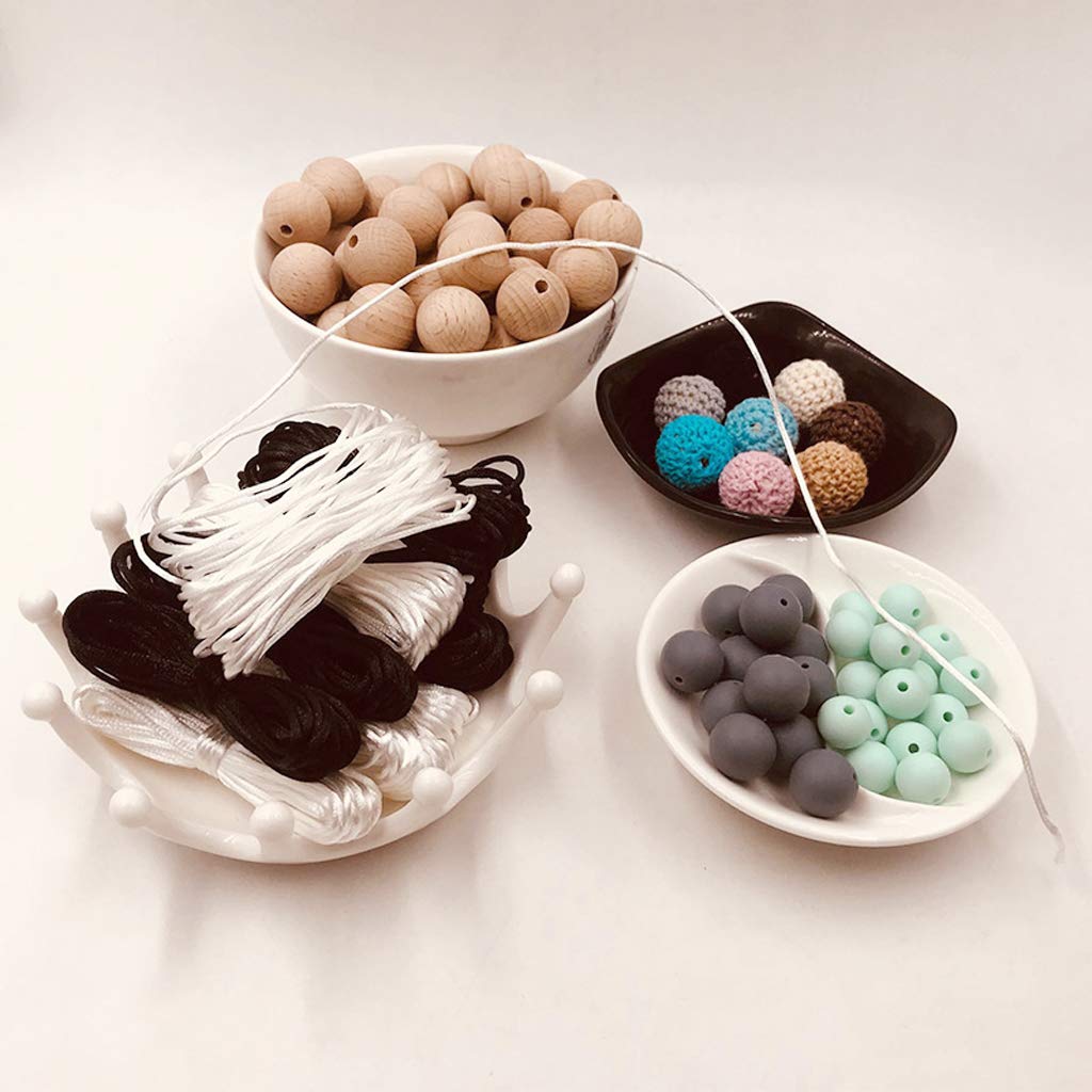Kimnny Satin Nylon Cord - 5M 1.5mm White Baby Teething Necklace Making Supplies for Moms | Safe Chewable Teether Accessories for Infants & Toddlers | DIY Pacifier Clips & Sensory Toys