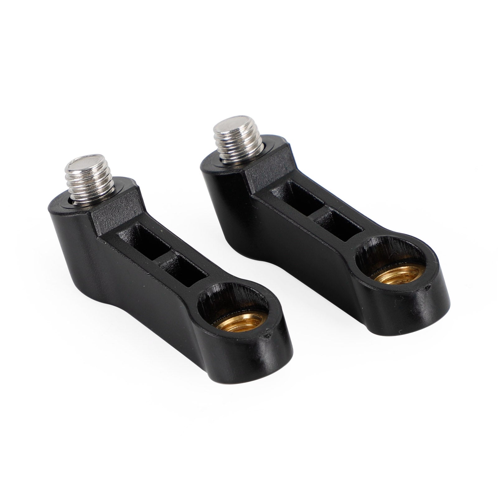 10mm x 1.5 Motorcycle ABS Mirror Riser Extender Adapter Mounts - Right Hand Pair for Harley, Honda, Yamaha - Improve Visibility & Reduce Vibration for Safer Riding