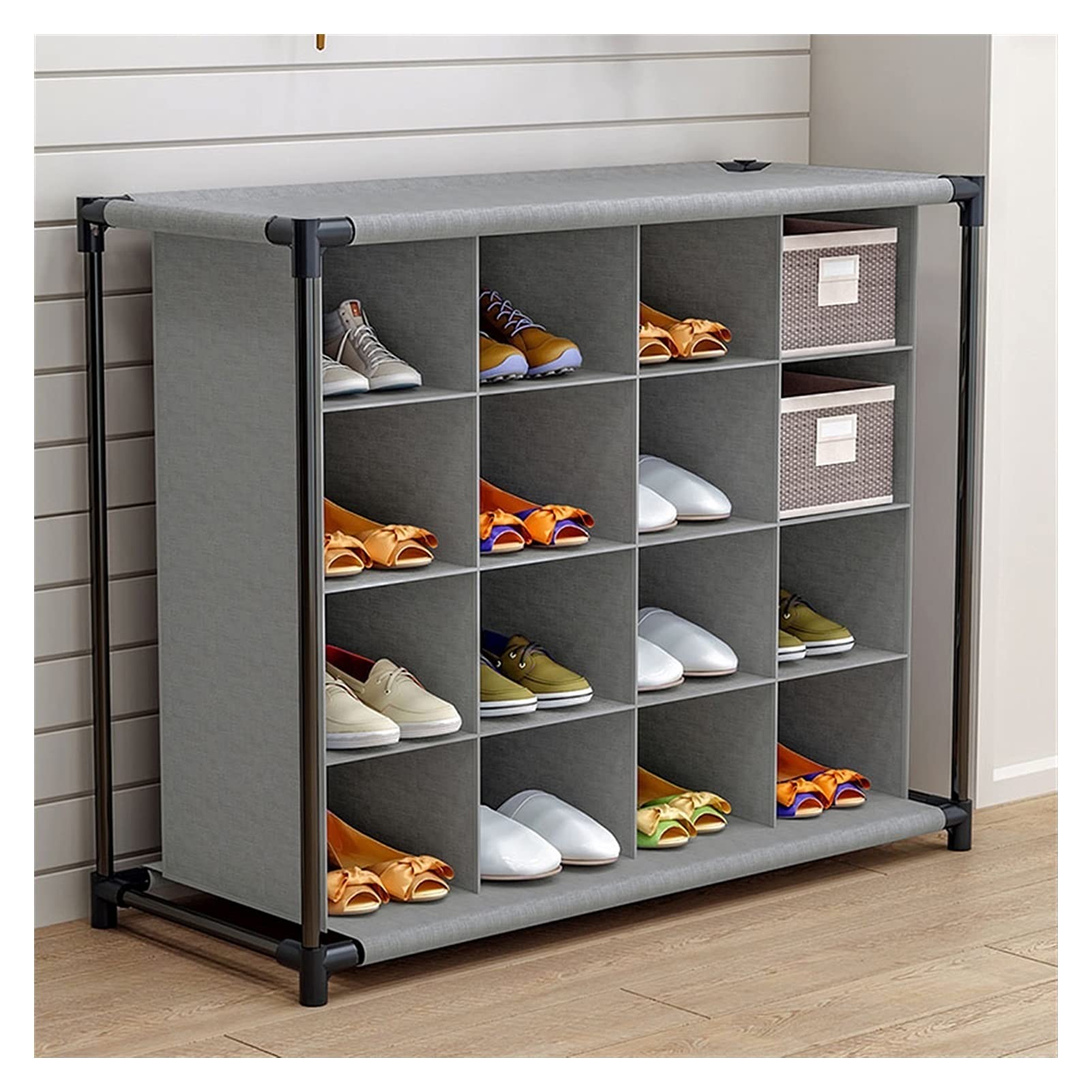 Foldable Shoe Rack Organizer - Space Saving Free Standing Shoe Shelf with Dustproof Design for Home, Closet & Entryway Storage (Color: A) - Perfect for Small Apartments, Dorm Rooms & Mudroom Organization