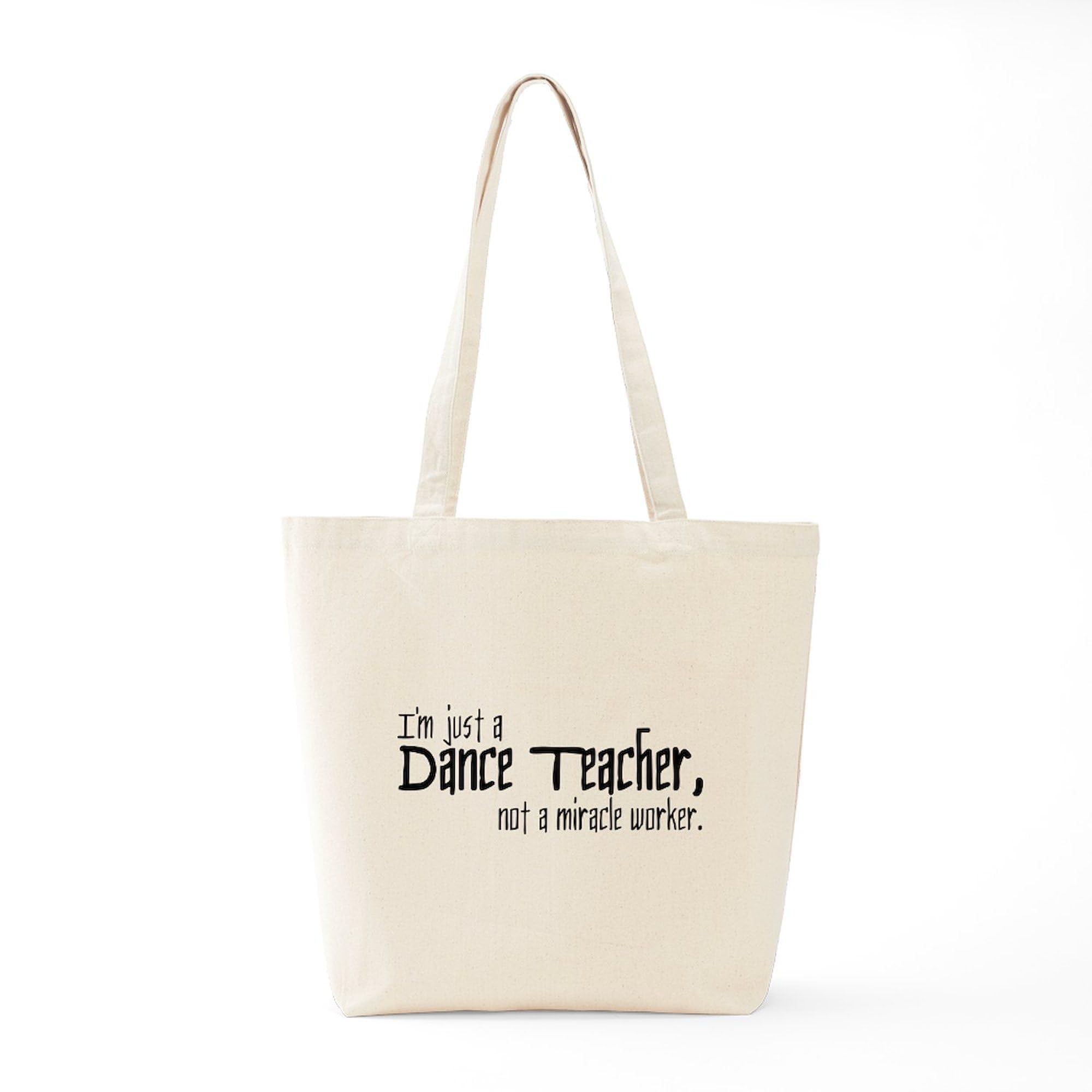 Dance Teacher Tote Bag - Natural Canvas Reusable Shopping Bag for Dance Instructors | Perfect for Dance Classes, Rehearsals & Grocery Shopping