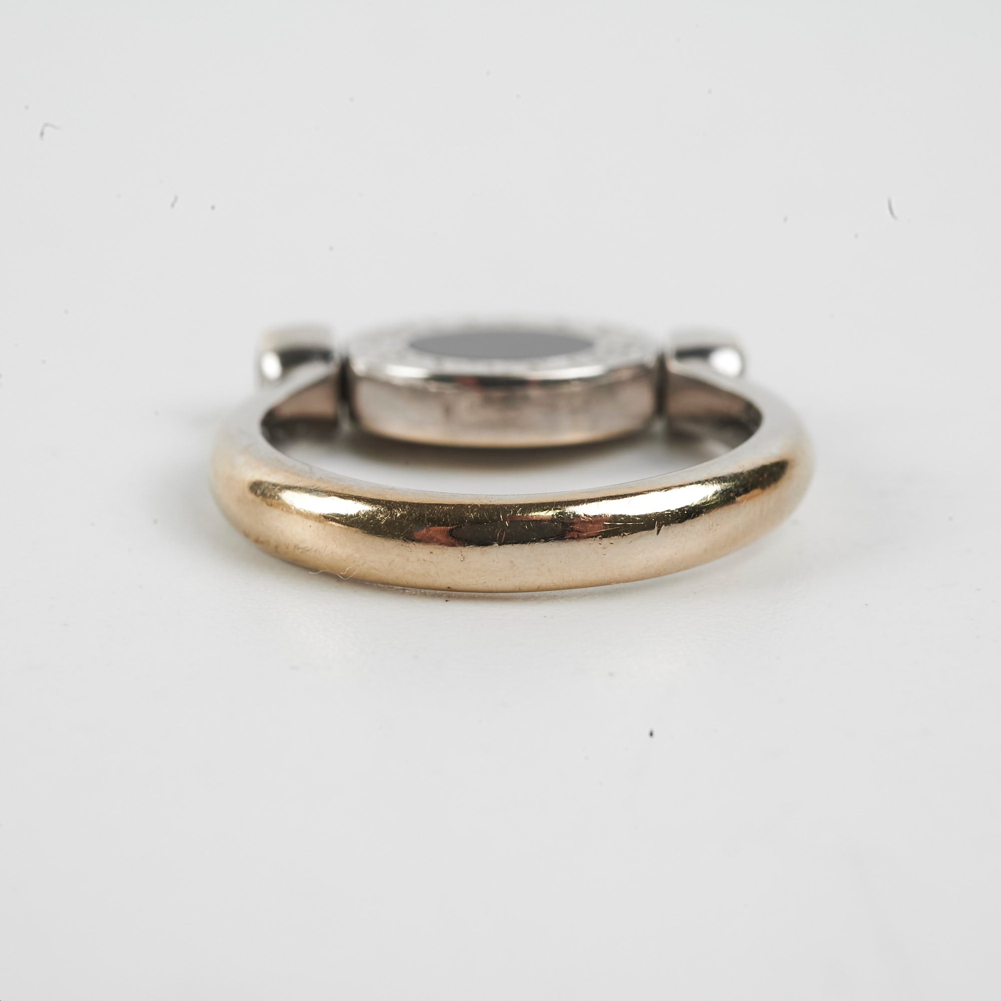 Bvlgari 18k White Gold Diamond & Onyx Ring - Size 50 (US 5) - Luxury Jewelry for Women, Perfect for Weddings, Anniversaries & Special Occasions
