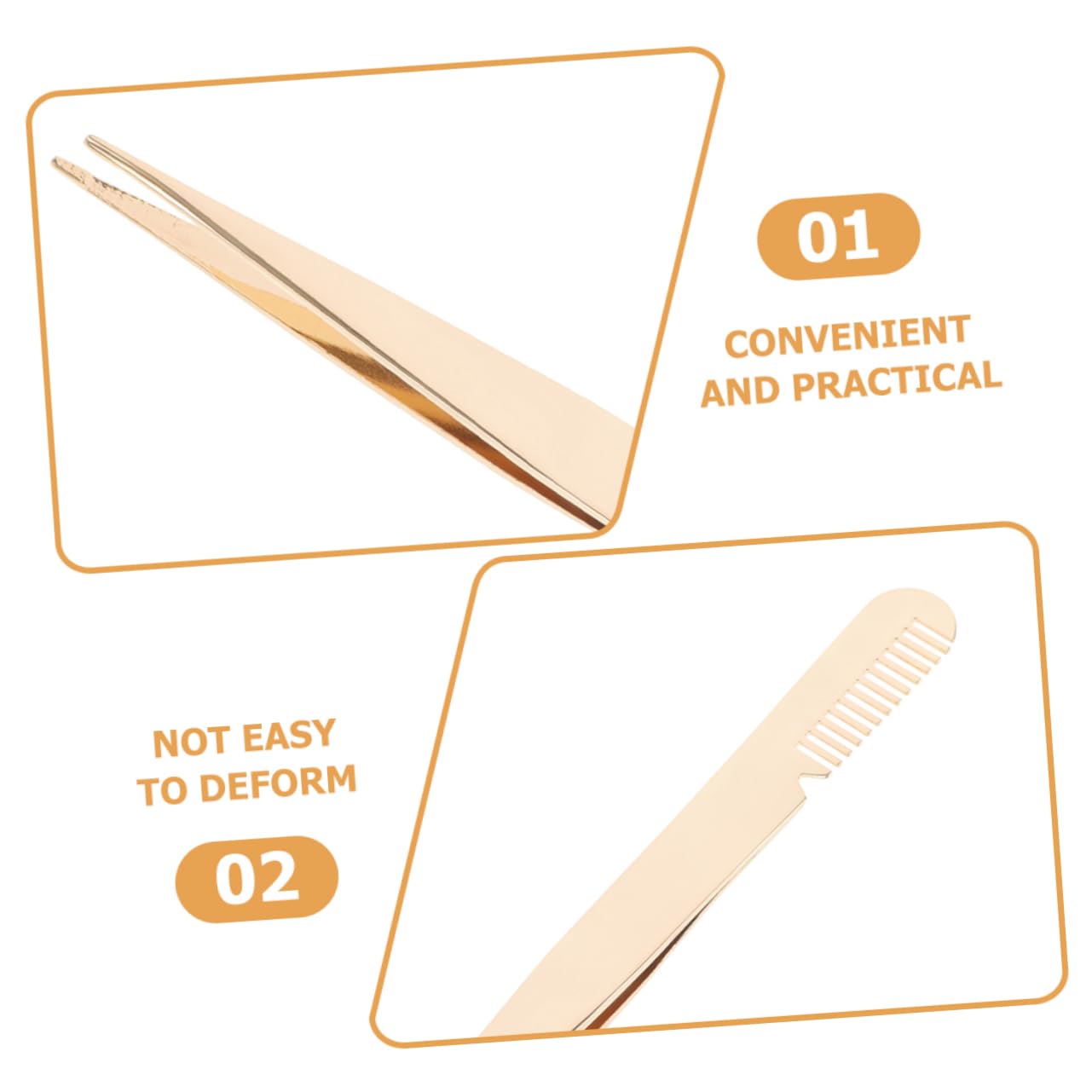 3pcs Stainless Steel Eyelash & Eyebrow Tweezers Set - Precision Lash Clamp, Comb Tweezers for Hair Removal, Makeup Application & Grooming - Perfect for Salon, Home Use & Travel Beauty Kit