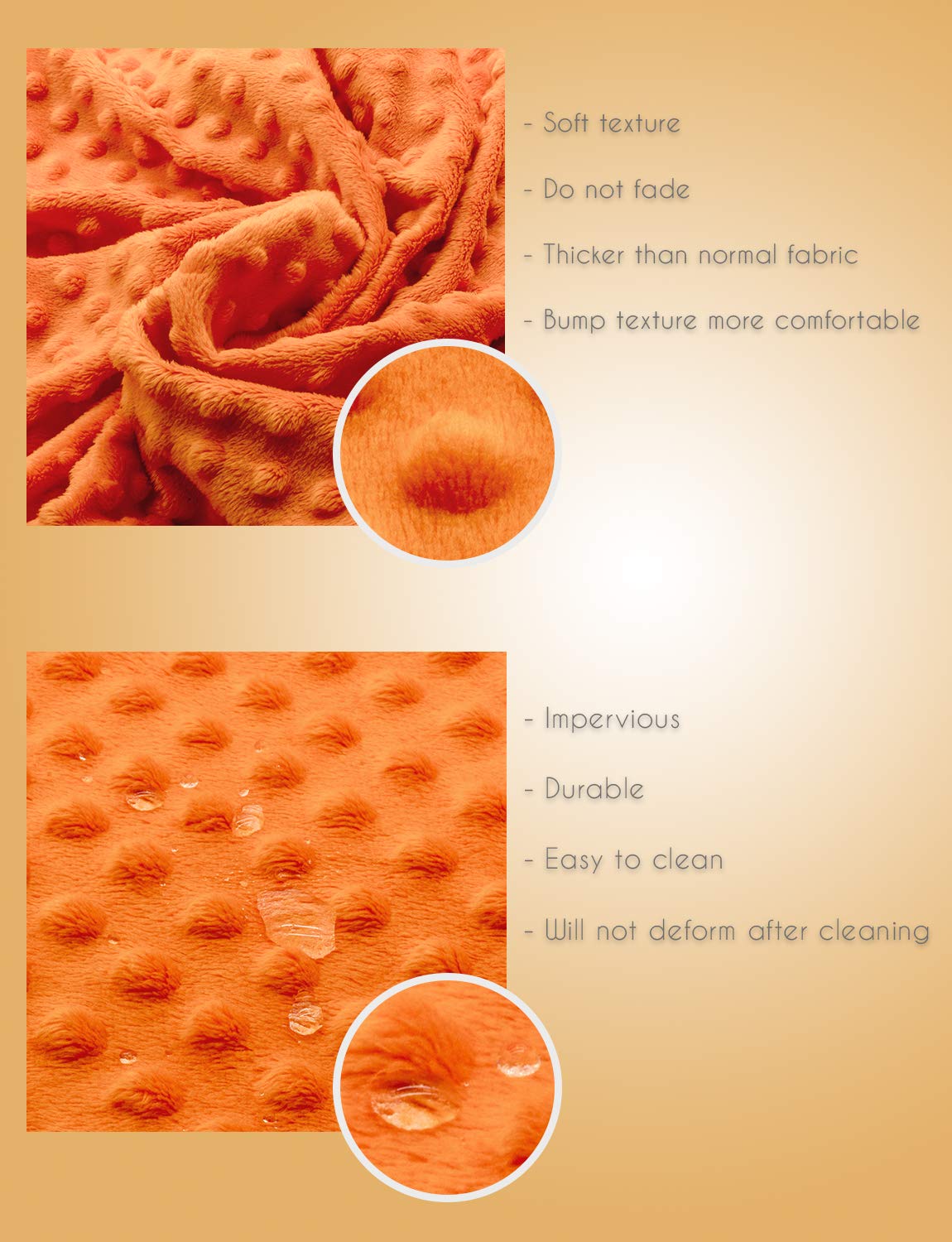 Soft Plush Dot Baby Changing Pad Cover - Ultra Comfortable & Safe Diaper Changing Table Cover for Boys & Girls - Fits 32x16 Inch Pads (Orange) - Perfect for Nursery, Daycare & Travel Use