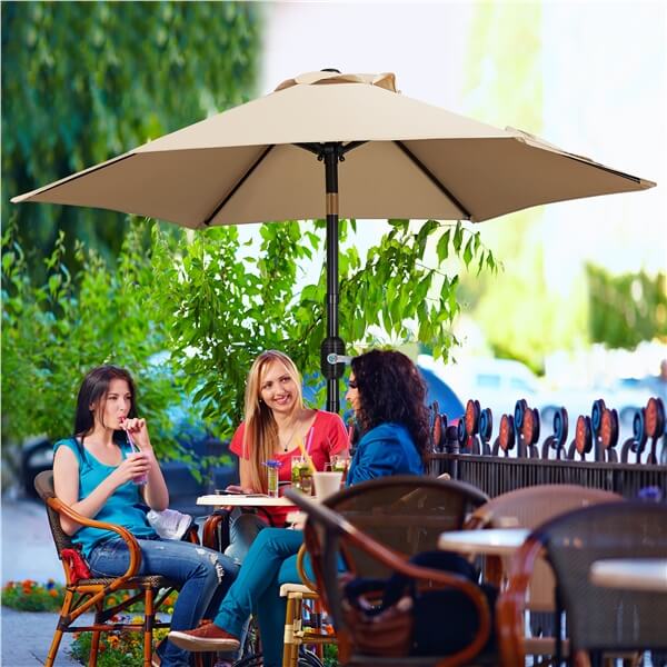 Yaheetech 2-Pack 7.5FT Outdoor Patio Umbrella with Crank Lift - Heavy Duty Market Umbrella for Backyard, Poolside, and Beach Use