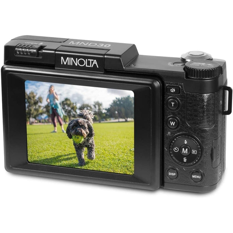 Minolta MND30 30MP Digital Camera - Compact Point and Shoot Camera with 4K Video, 3
