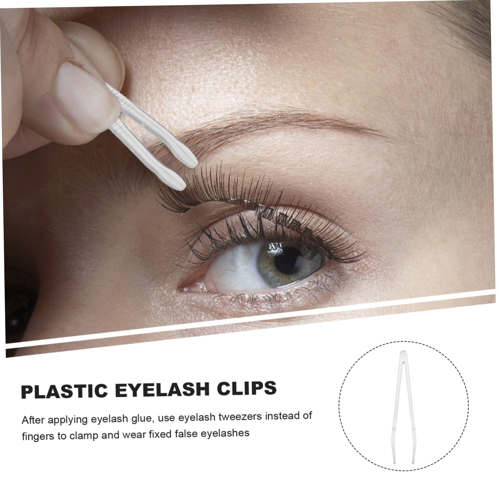 50pcs Transparent Plastic Makeup Tweezers - Double Eyelid Stickers, False Eyelash Applicator & Mask Removal Clips - Professional Makeup Tools for Eyelash Extension, Quilling & Beauty Salon Use