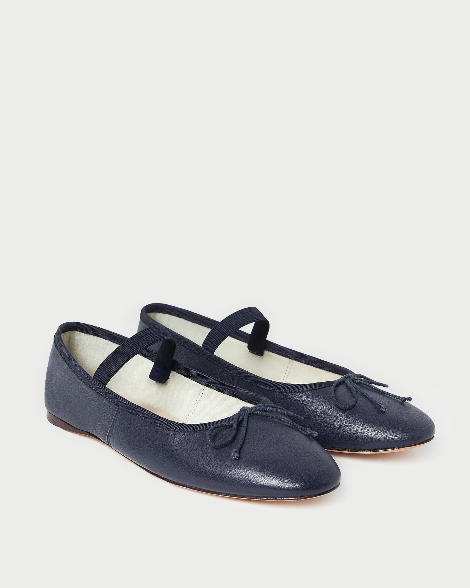 Leonie Navy Blue Genuine Leather Ballet Flats for Women - Comfortable & Stylish Shoes for Work, Travel & Casual Wear