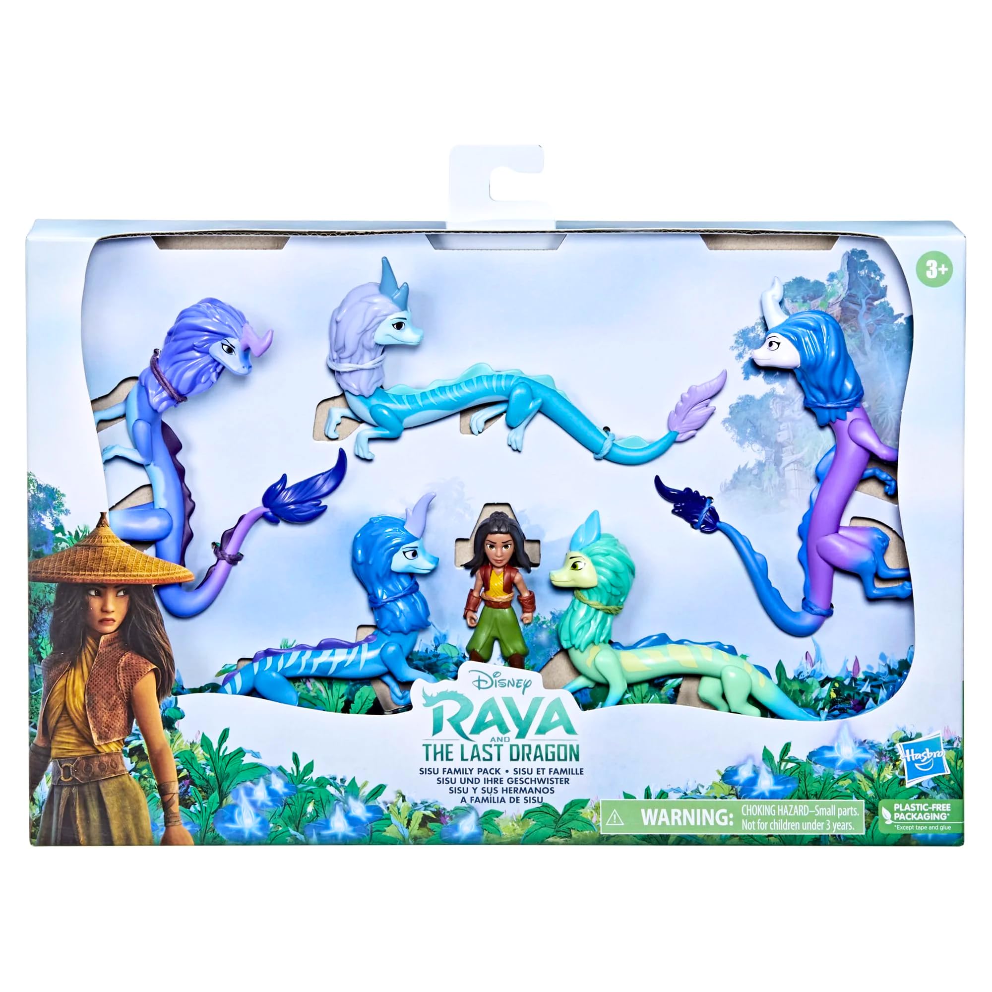 Disney Princess Raya and The Last Dragon Sisu Family Pack - 5 Dragon Toys & Raya Doll for Kids Ages 3+ | Collectible Action Figures for Playtime, Birthday Gifts & Disney Movie Fans